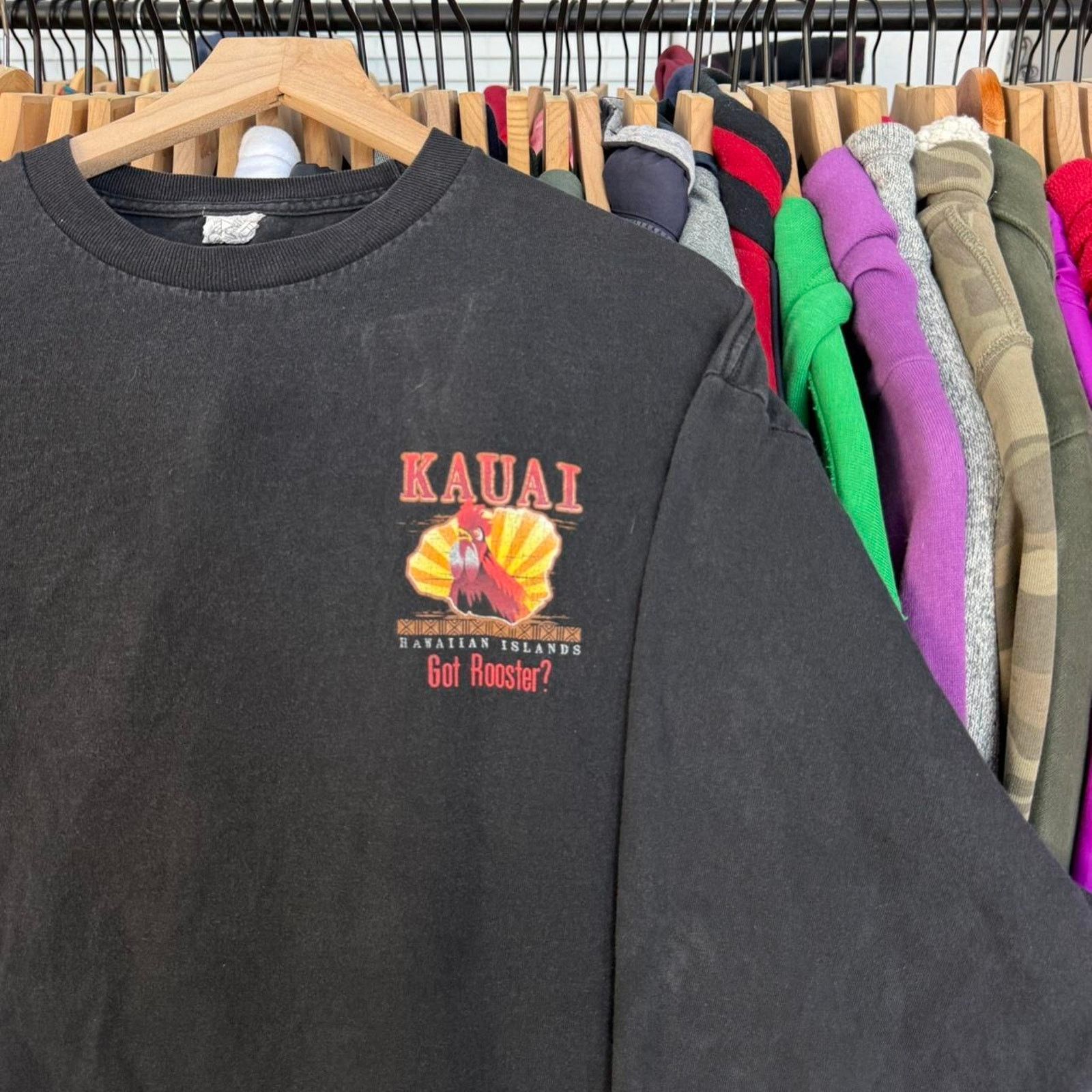 Other Vintage Y2K Kauai Rooster Long Sleeve Tee Black Size US XL / EU 56 / 4 - 5 Thumbnail