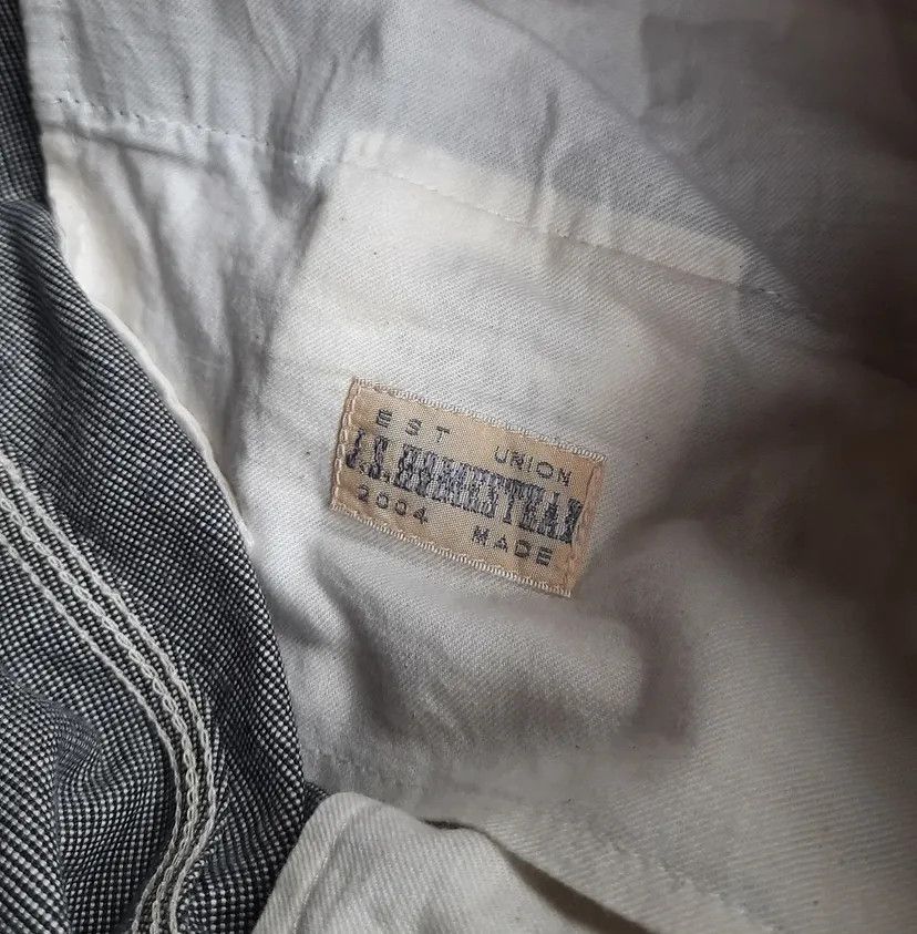 J.S. Homestead × Nigel Cabourn Journal Standard Homestead Suspenders Button Stripe Pants Size US 31 - 6 Thumbnail