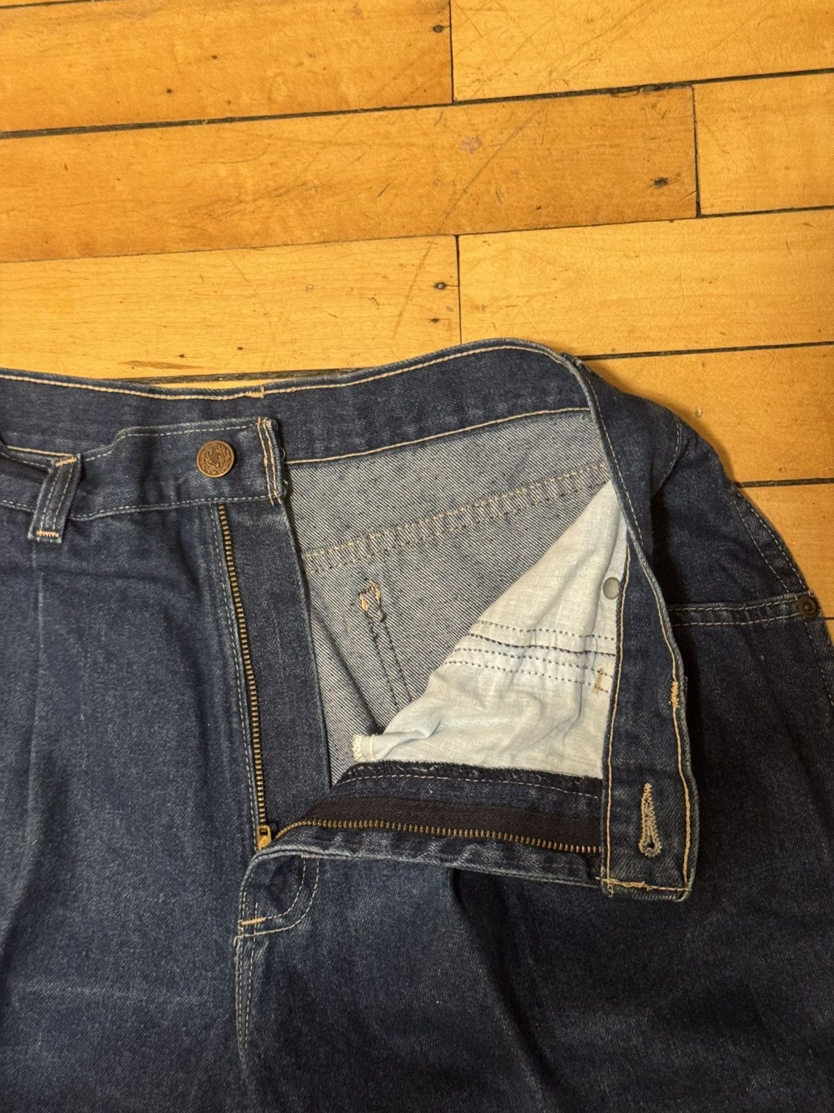 Sears Vintage 80s Sears High Waisted Boot Cut Medium Wash Jeans 16 Size 38" / US 16 / IT 52 - 5 Thumbnail