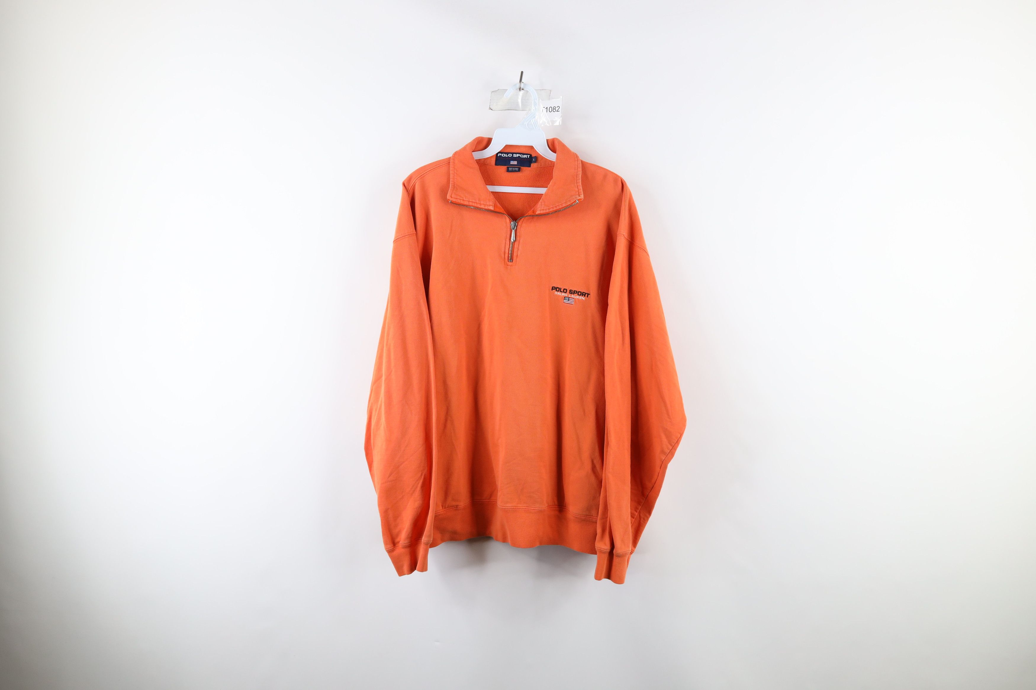 Vintage 90s Polo Sport Ralph Lauren Flag Half Zip Sweatshirt