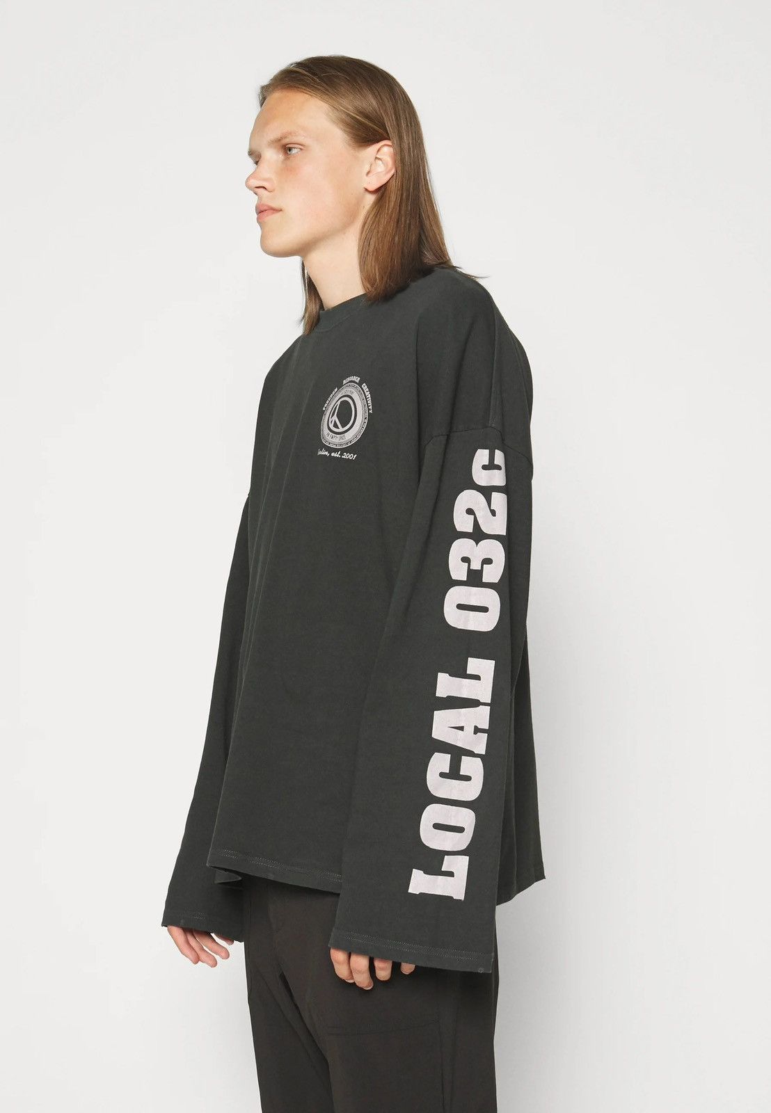 032c !DS! FW23 032c "Repetirion" Local Boxy Black Long Sleeve Size US L / EU 52-54 / 3 - 9 Thumbnail