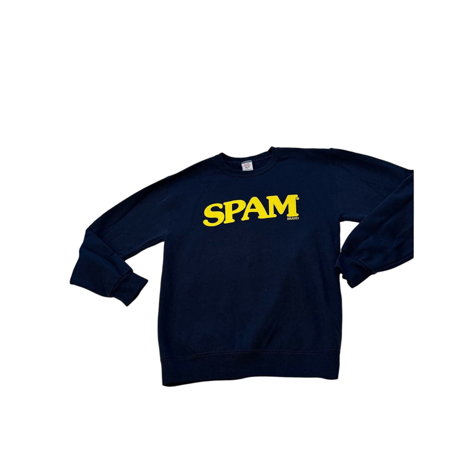 image of Vintage 90's Spam Crewneck Sweatshirt Size Small Jerzees in Blue, Men's