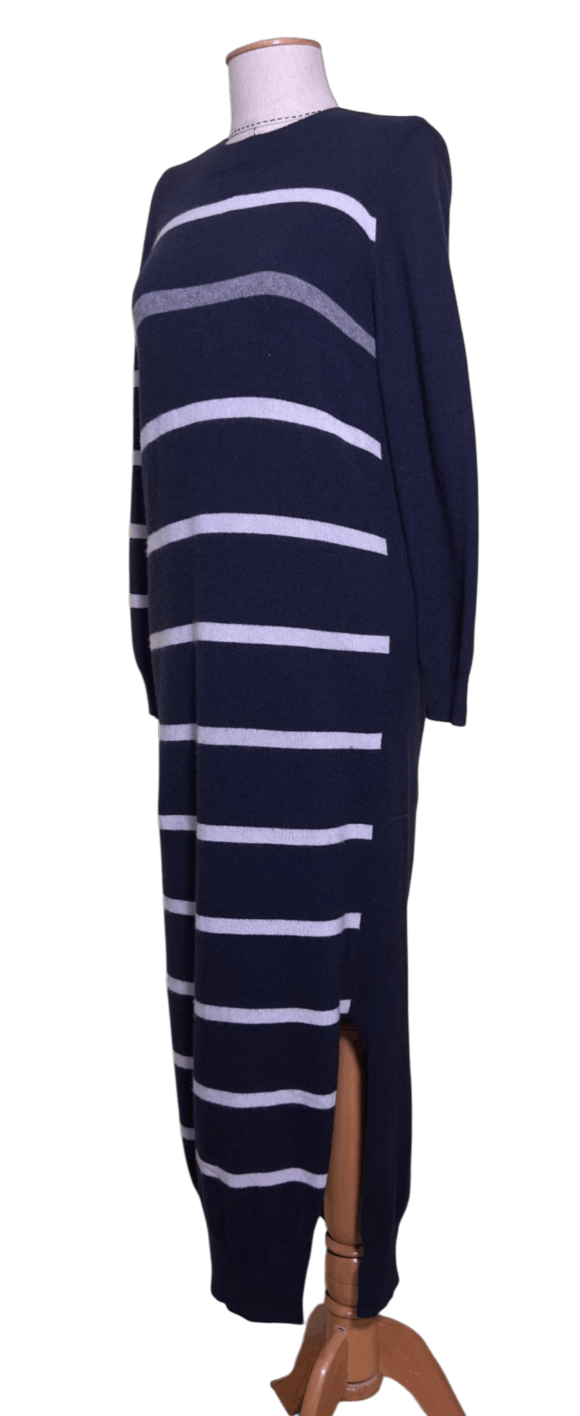 Other Semicouture Cashmere Wool Striped Blue Dress Size M / US 6-8 / IT 42-44 - 3 Thumbnail