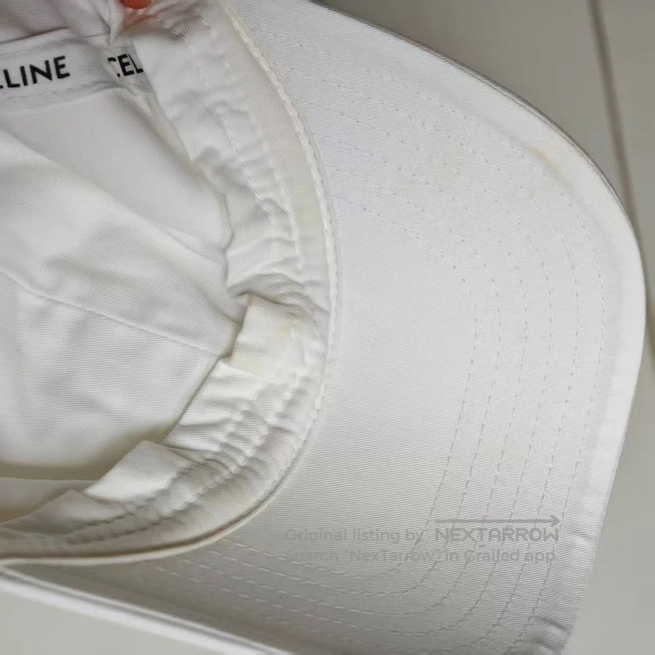 Celine Celine White Triomphe Baseball Cap. Size ONE SIZE - 7 Thumbnail