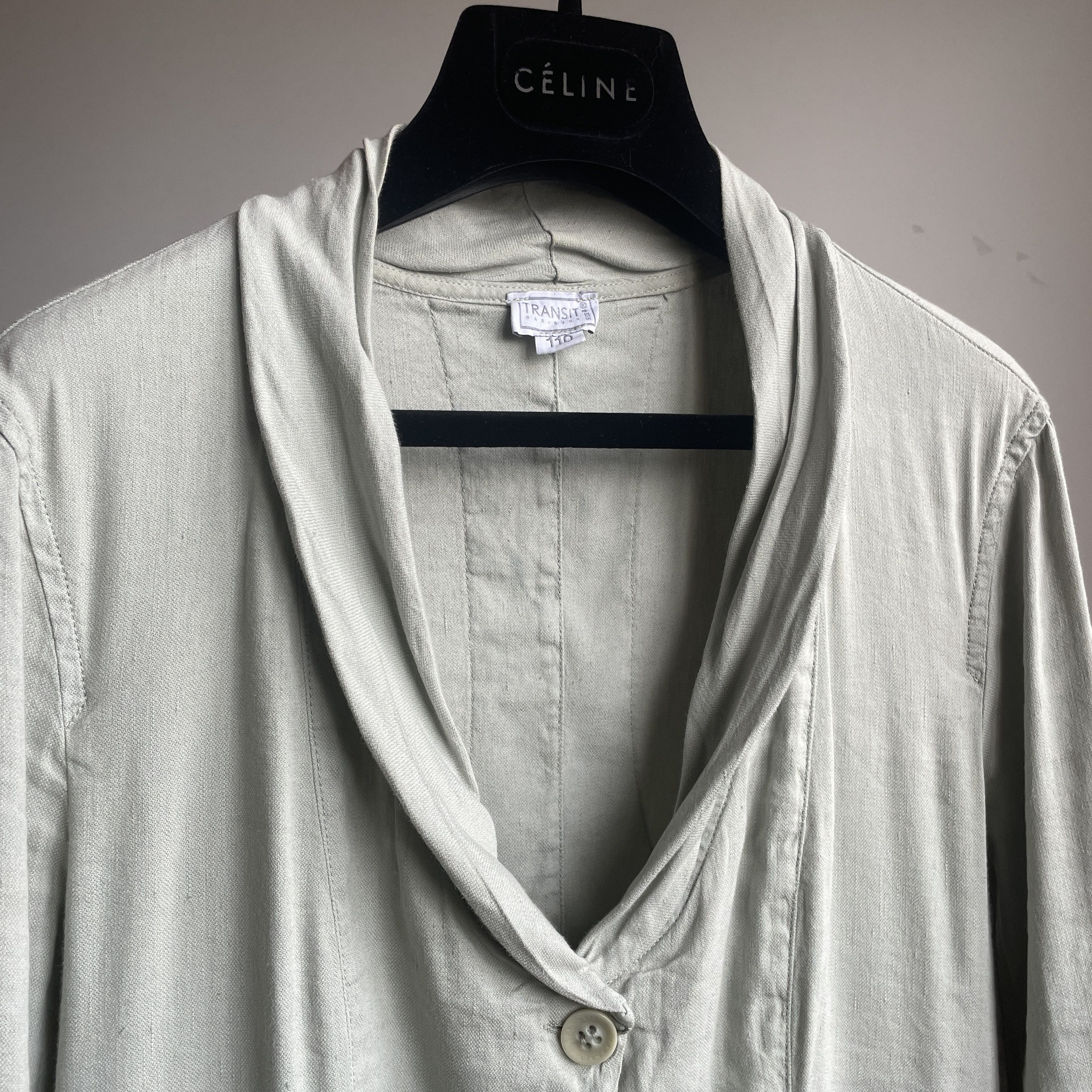 Transit Transit Par Such Womens Shawl Collar Linen Blend Blazer Size L / US 10 / IT 46 - 4 Thumbnail