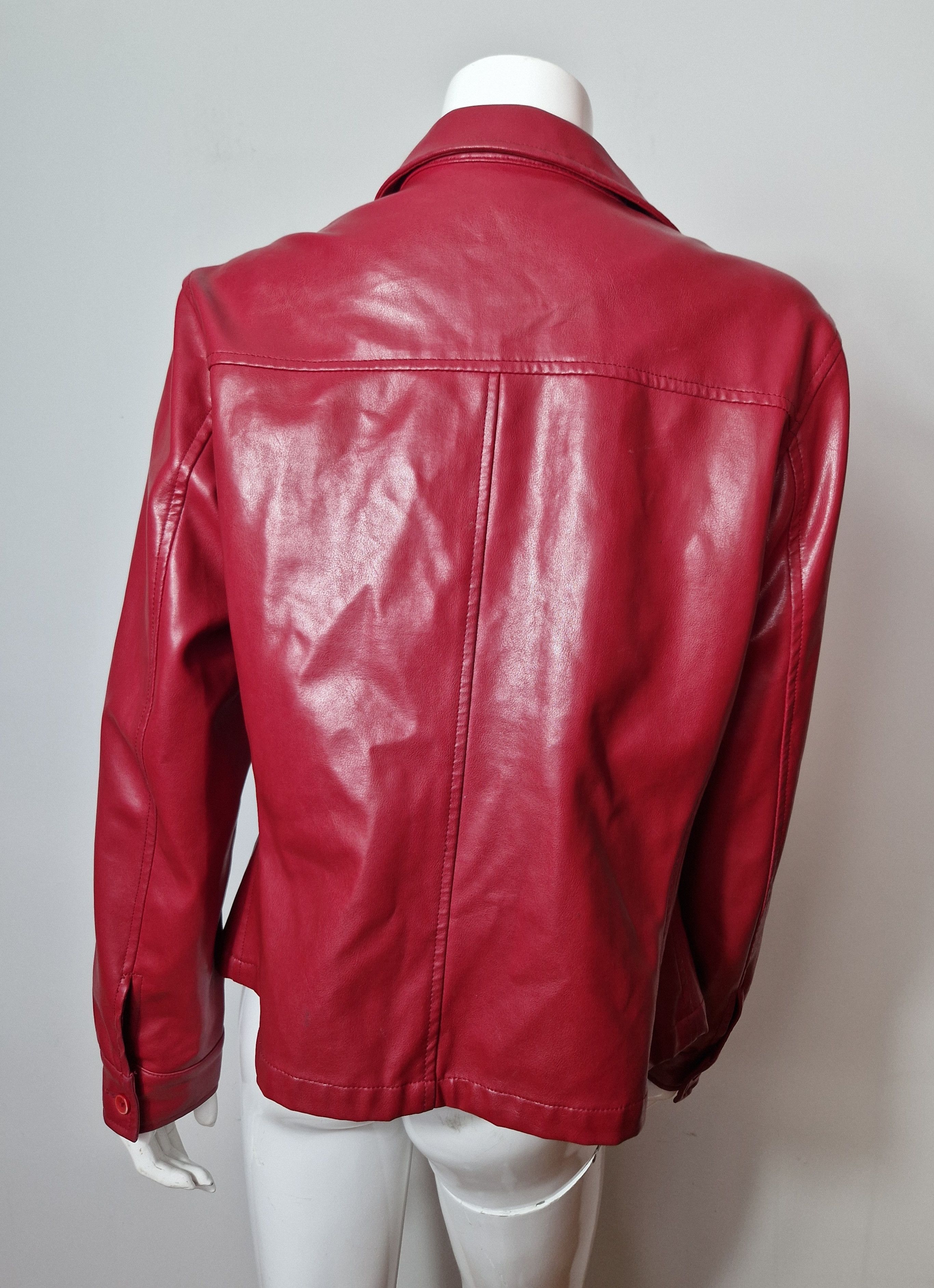 Hysteric Glamour vintage vegan leather red burgundy biker jacket Size M / US 6-8 / IT 42-44 - 6 Thumbnail