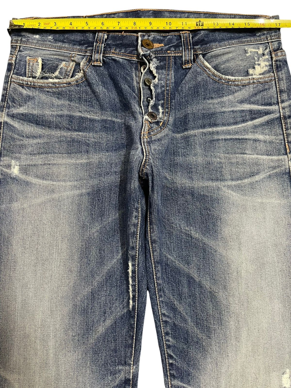 Denime Vintage Japanese A.V.H Bleached Style Distress Loose Jeans Size US 34 / EU 50 - 12 Thumbnail