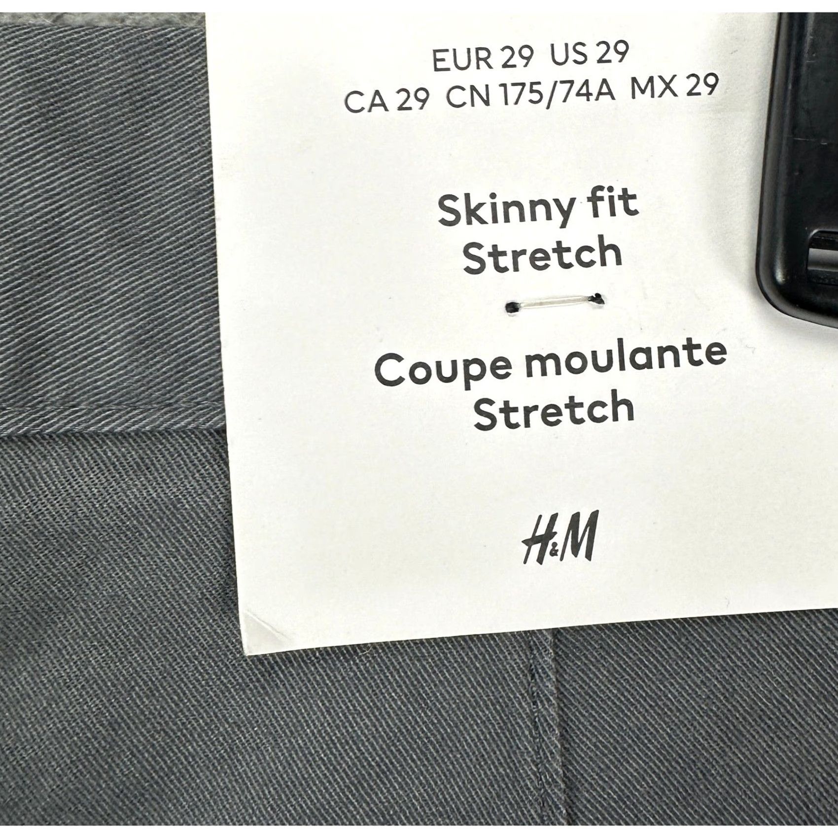 H&M H&M Pants Khakis Mens 29 Gray Skinny Fit Stretch Chino Flat Front Pockets NEW Size US 29 - 2 Thumbnail