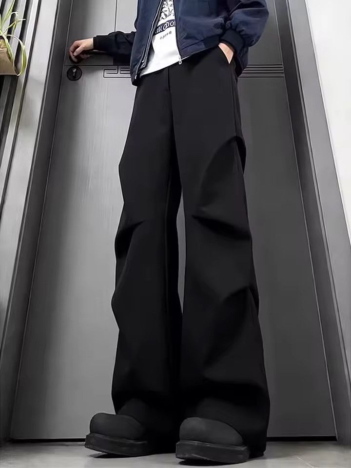 Jean Japanese Black Wide Leg Pleated Trousers Size US 26 / EU 42 - 3 Thumbnail