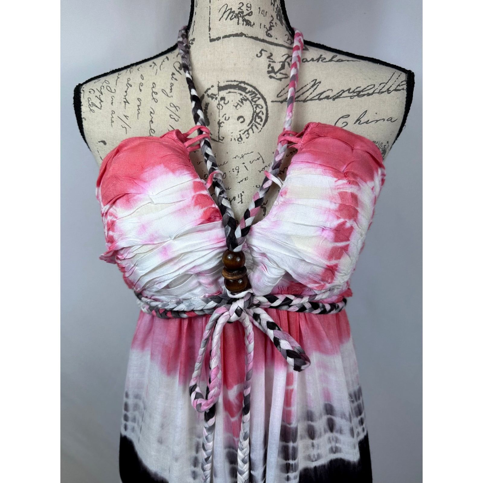 Other Chaudhry Halter Open Back Tie Dye Maxi Dress Pink Black M Size M / US 6-8 / IT 42-44 - 5 Thumbnail