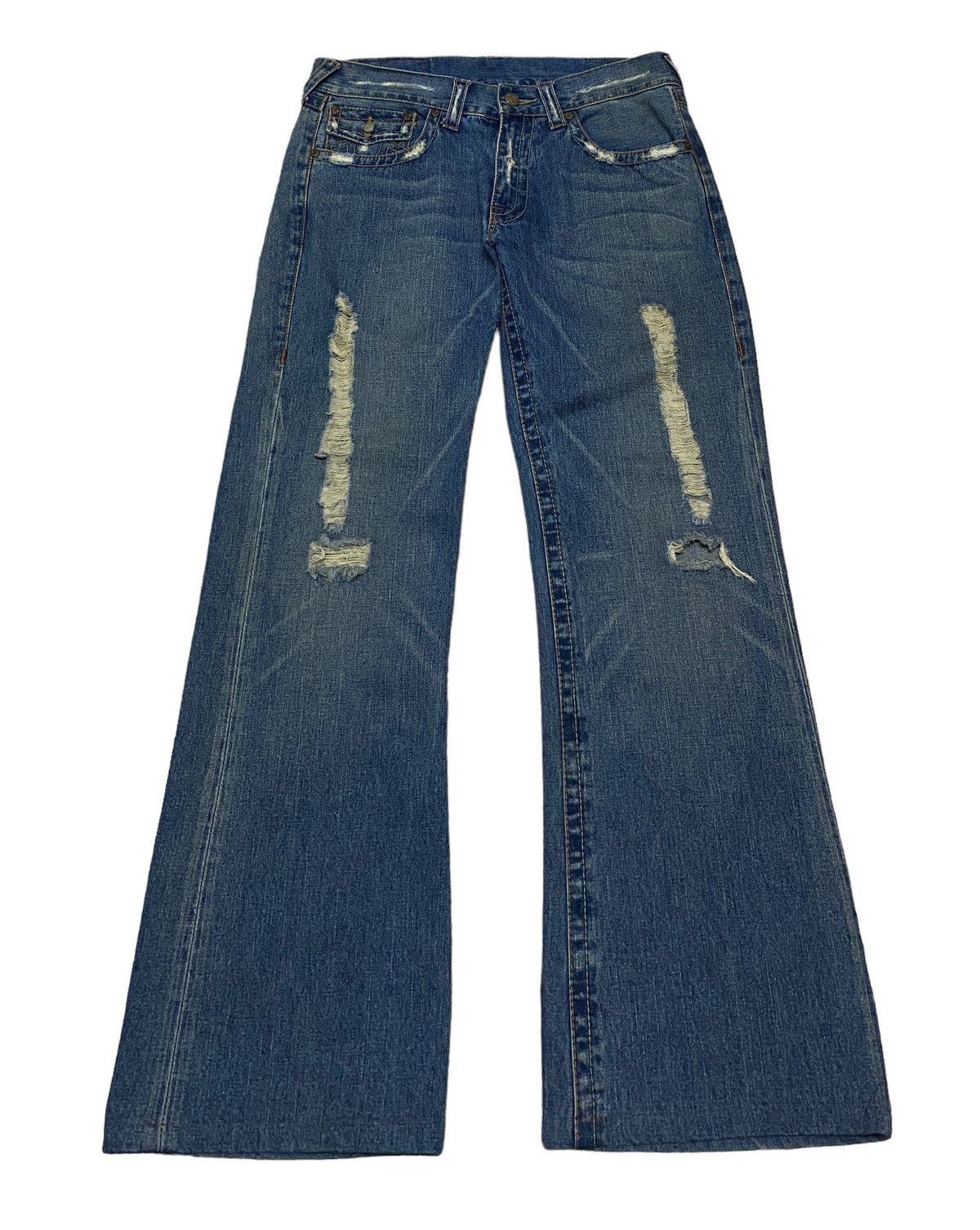 If Six Was Nine × True Religion Rare Design Vintage Brand True Religion Flared Jeans 1990s Size US 34 / EU 50 - 1 Thumbnail