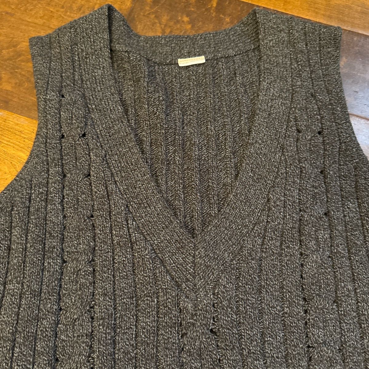 Vintage Brown knitted sweater vest. No tags. Unisex, no tag Size US L / EU 52-54 / 3 - 3 Thumbnail