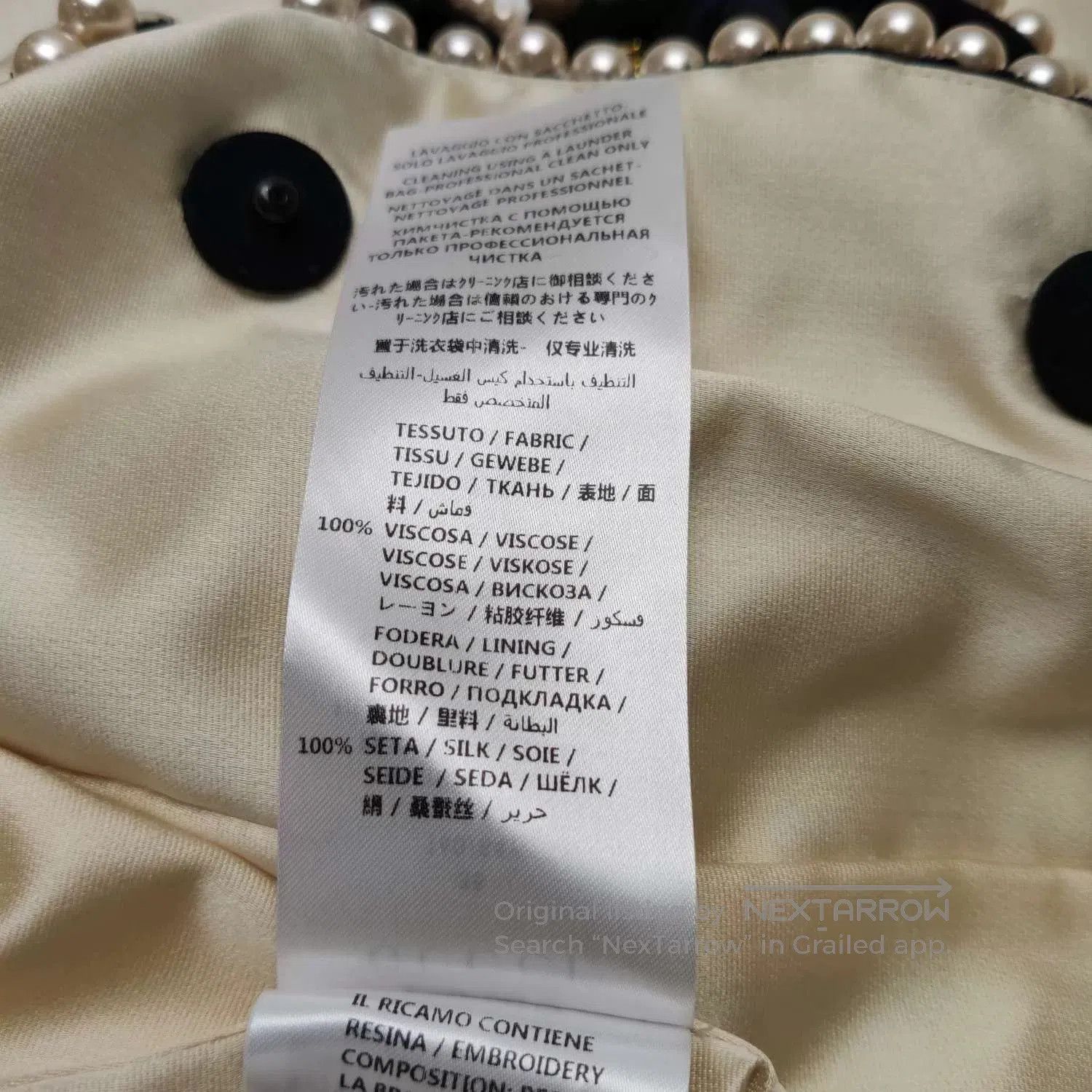 Gucci Gucci Pearl Embellished Lapel Long Sleeve Coat. Size S / US 4 / IT 40 - 6 Thumbnail