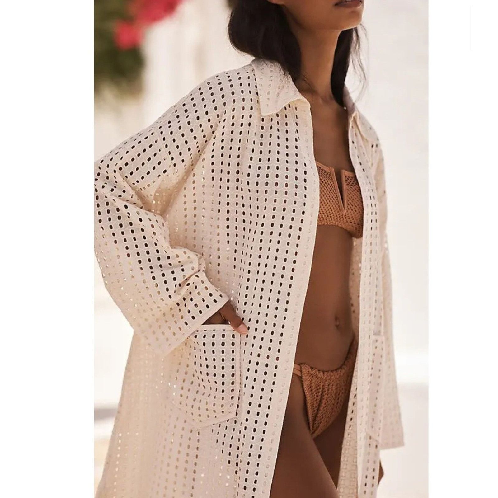 Anthropologie Anthropologie Collared Eyelet Duster One Size Size ONE SIZE - 1 Thumbnail
