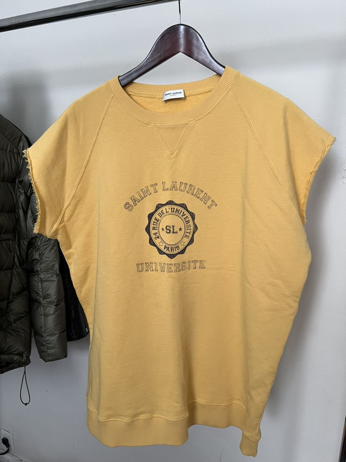 Saint Laurent Paris Saint Laurent Cut Off Crewneck Size US XXL / EU 58 / 5 - 1 Thumbnail