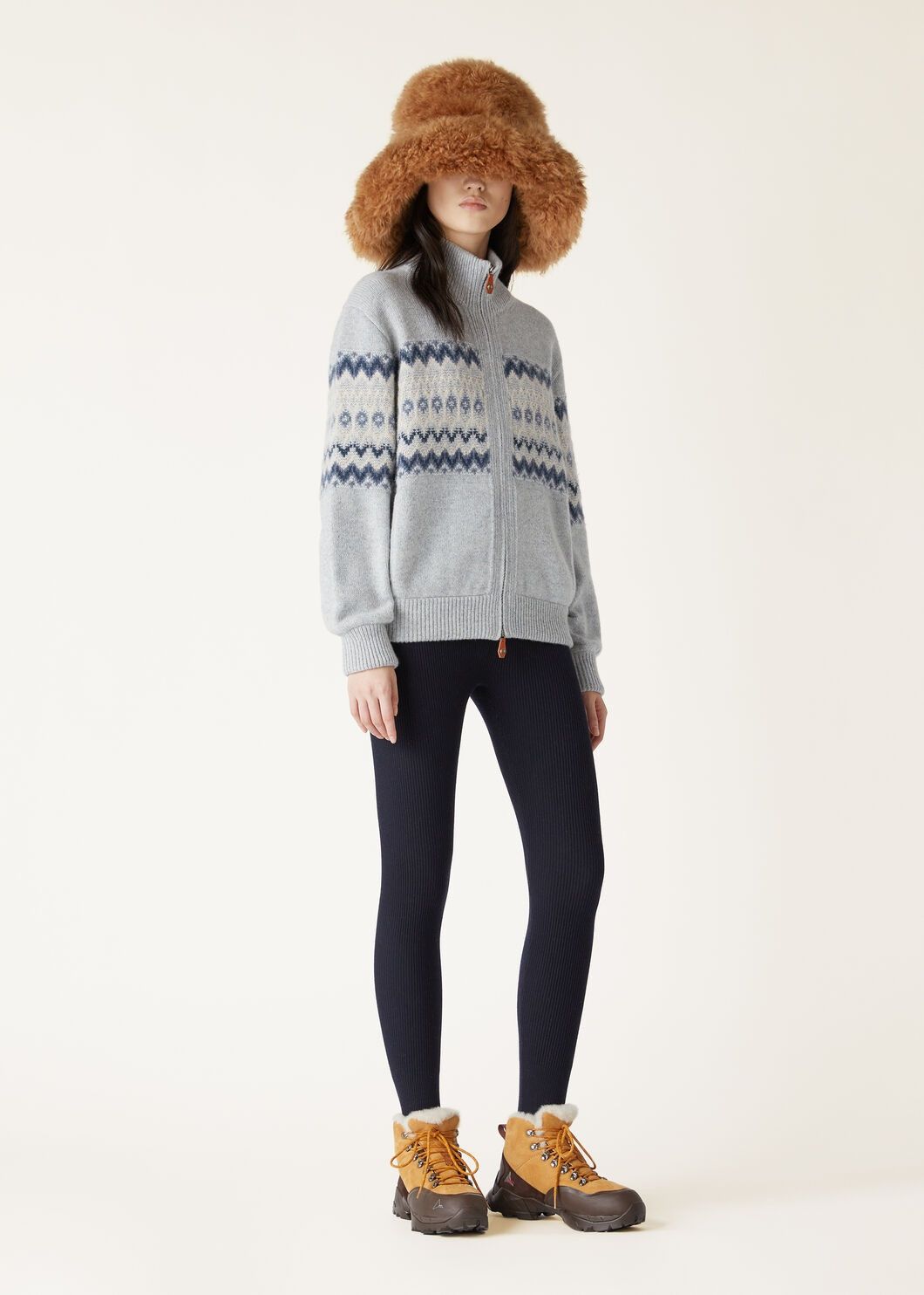 Loro Piana o1w1db10825 FAO6313 Alpe Pile Bomber Sweater in Light Blue Size XS / US 0-2 / IT 36-38 - 2 Thumbnail