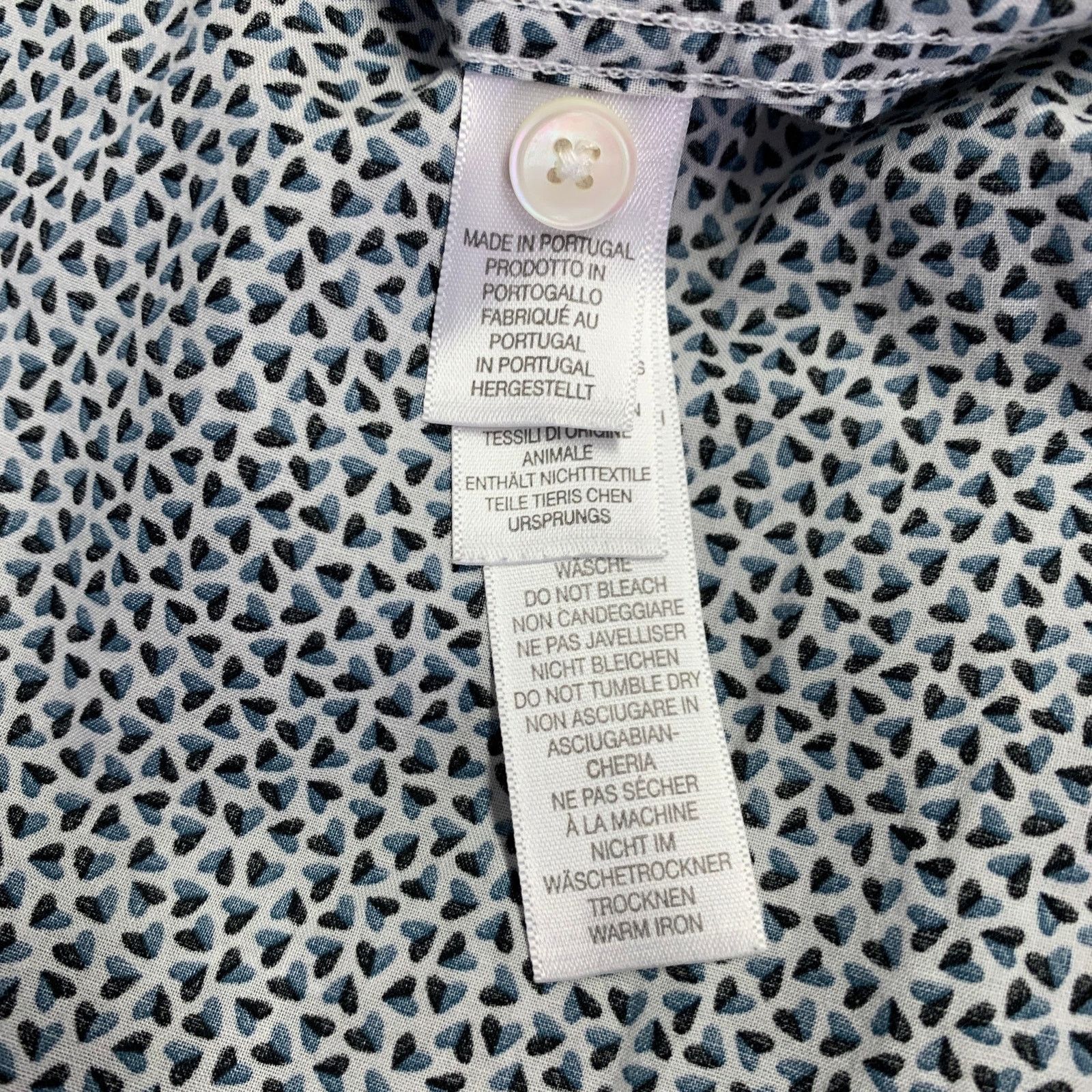 Paul Smith Size XL White Black Blue Hearts Cotton Long Sleeve Shirt Size US XL / EU 56 / 4 - 6 Thumbnail