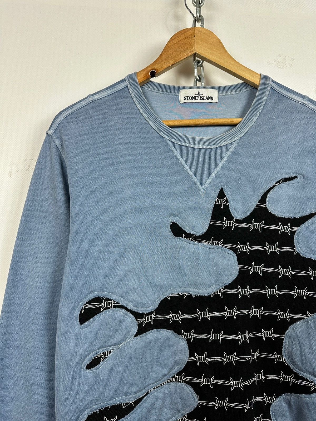 Stone Island Stone Island Custom Garment Dyed Blue Sweatshirt Size US L / EU 52-54 / 3 - 8 Thumbnail