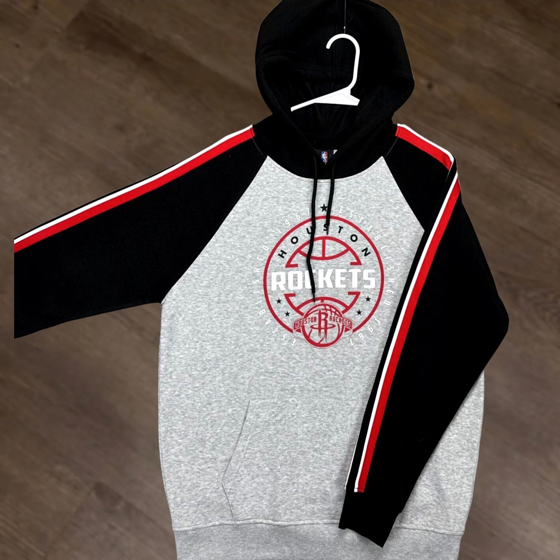 NBA NBA Houston Rockets Hoodie Sweatshirt Mens Medium Grey Black Colorblock Pullover Basketball Size US M / EU 48-50 / 2 - 1 Thumbnail