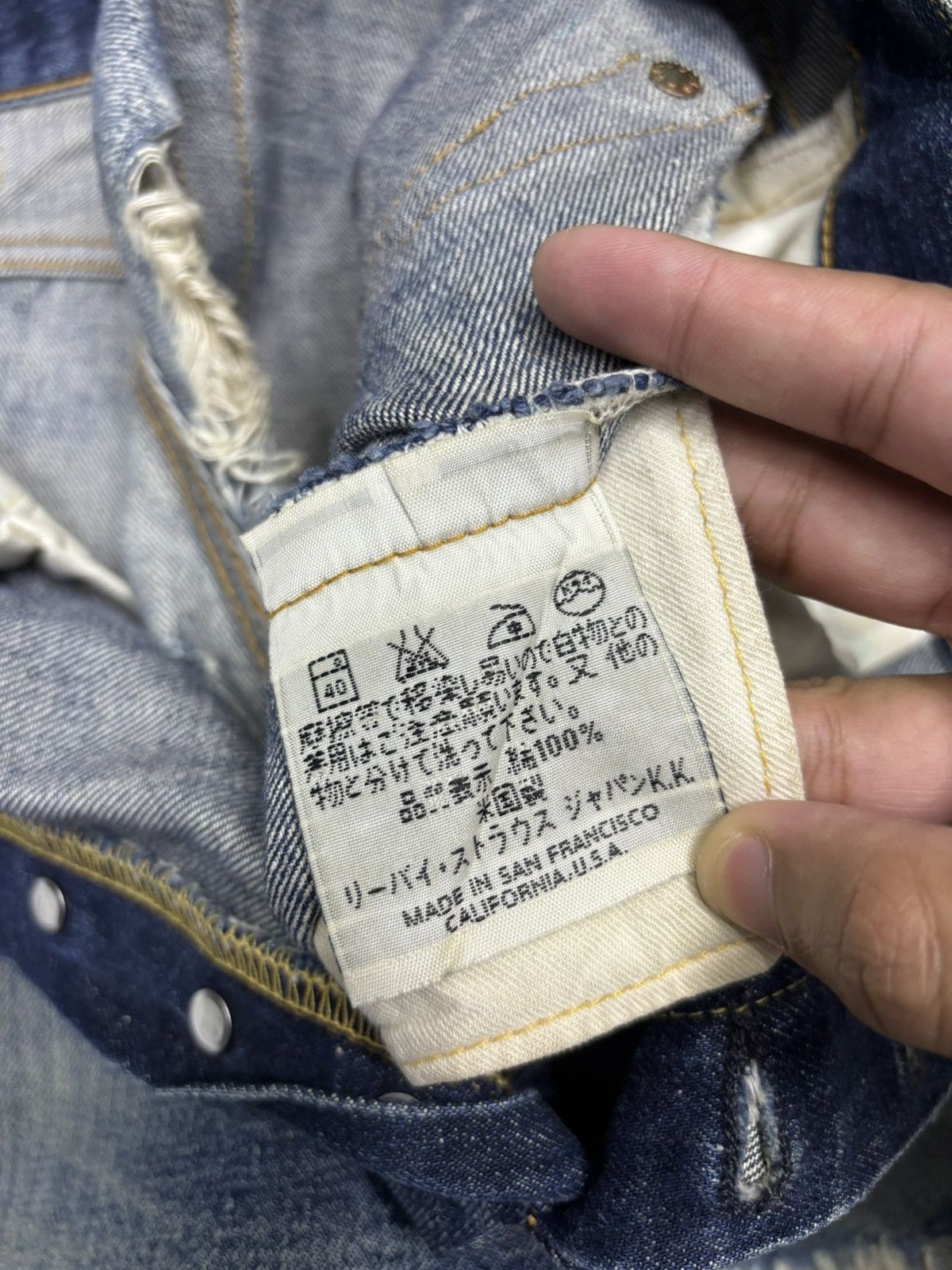 Levi's THRASHED Levis 501 Big E Selvedge Crash Denim Jeans Size US 31 - 16 Thumbnail