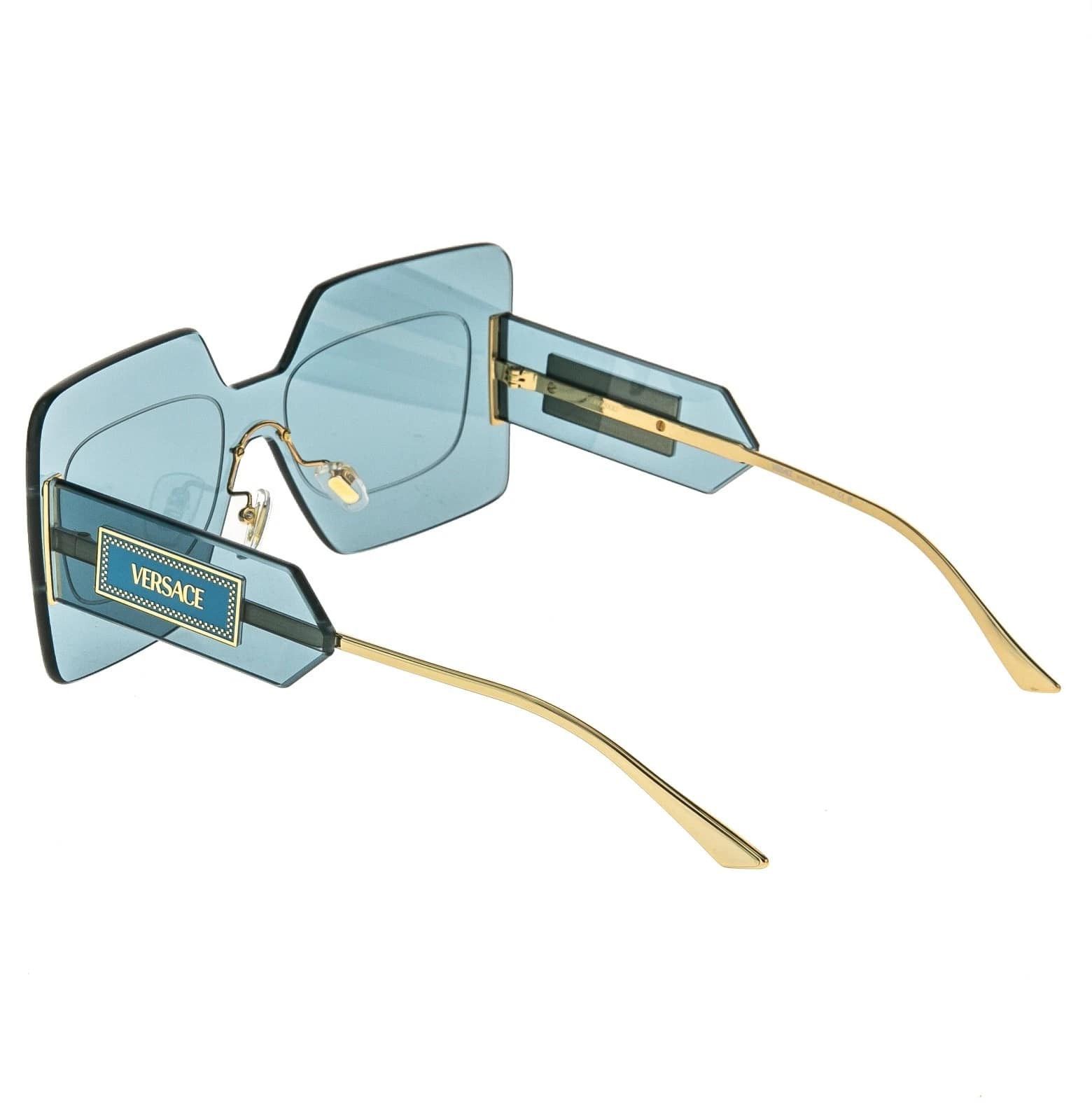 Versace VERSACE VE2277 DAMIER PLAQUE 2277 Blue Unisex Mask Sunglass Size ONE SIZE - 3 Thumbnail