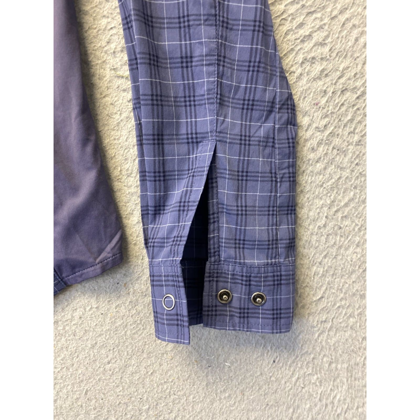 Vintage REI Shirt Womens XS Long Sleeve Pockets Button Front Casual Plaid 100-77 Lavender Blue Cotton Nylon Polyester Wool Knit Regulation Regular Cheap? Size XS / US 0-2 / IT 36-38 - 2 Thumbnail