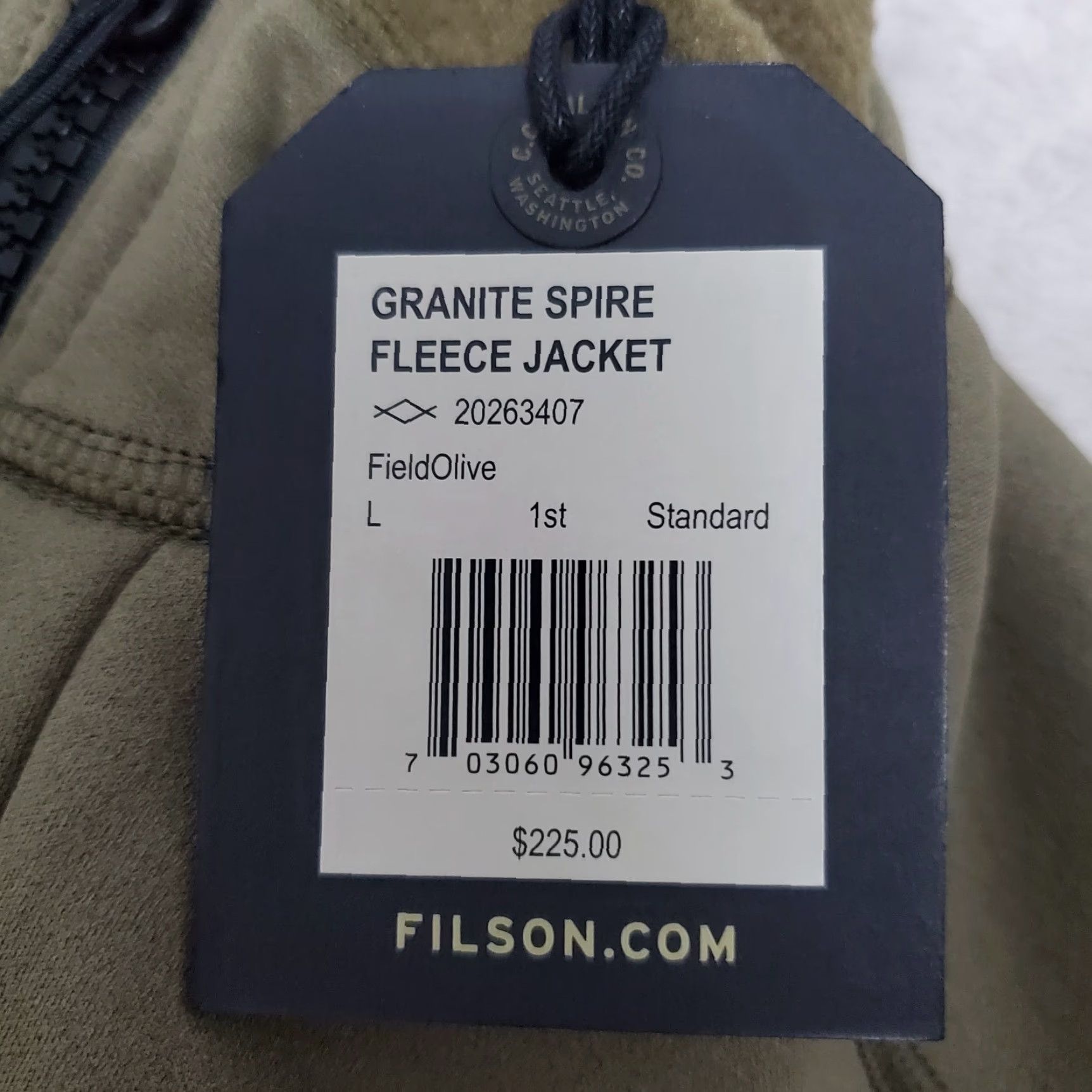 Filson Filson Granite Spire Fleece Jacket Men L Field Olive Green Full Zip Wind-Resistant Jacket Size US L / EU 52-54 / 3 - 3 Thumbnail