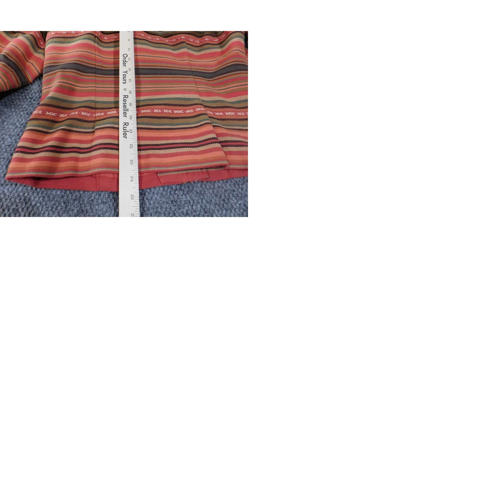Coldwater Creek coldwater creek Jacket Women PM Red Striped Lined Button Mid-Length Regular Cotton Canvas Fall Spring Vintage: No gras Size M / US 6-8 / IT 42-44 - 9 Thumbnail