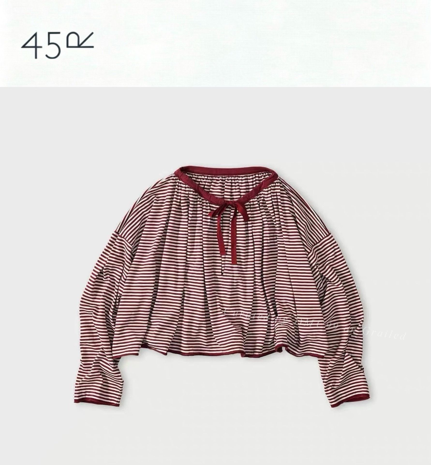 45rpm 45R Red Stripe Tie-Front Baby Doll Top Size M / US 6-8 / IT 42-44 - 1 Thumbnail