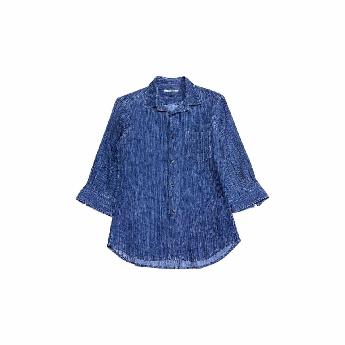 Issey Miyake × Japanese Brand × Vintage 🔥Sick Y2K Japanese Rattle Trap Pleats Shirt Size US L / EU 52-54 / 3 - 2 Thumbnail