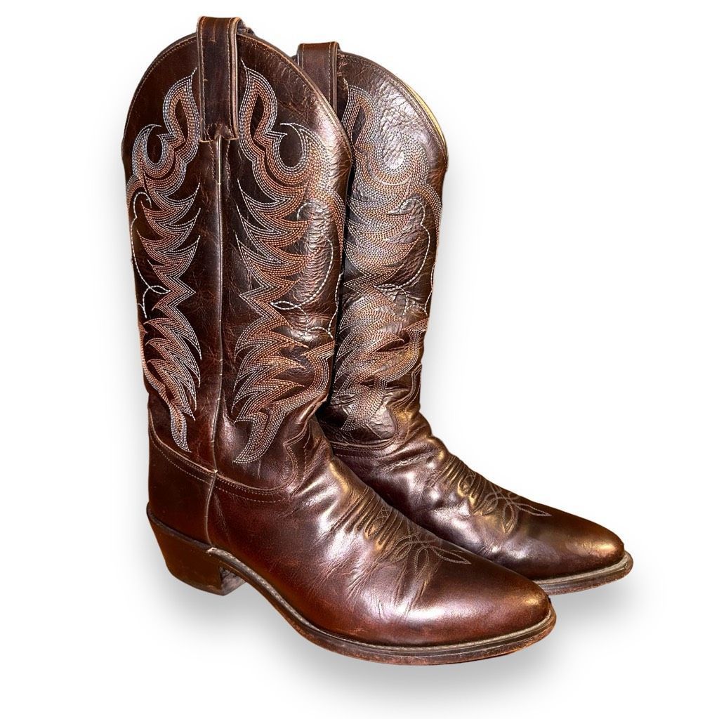 Bottes de cow-boy western Justin en cuir marron pour hommes