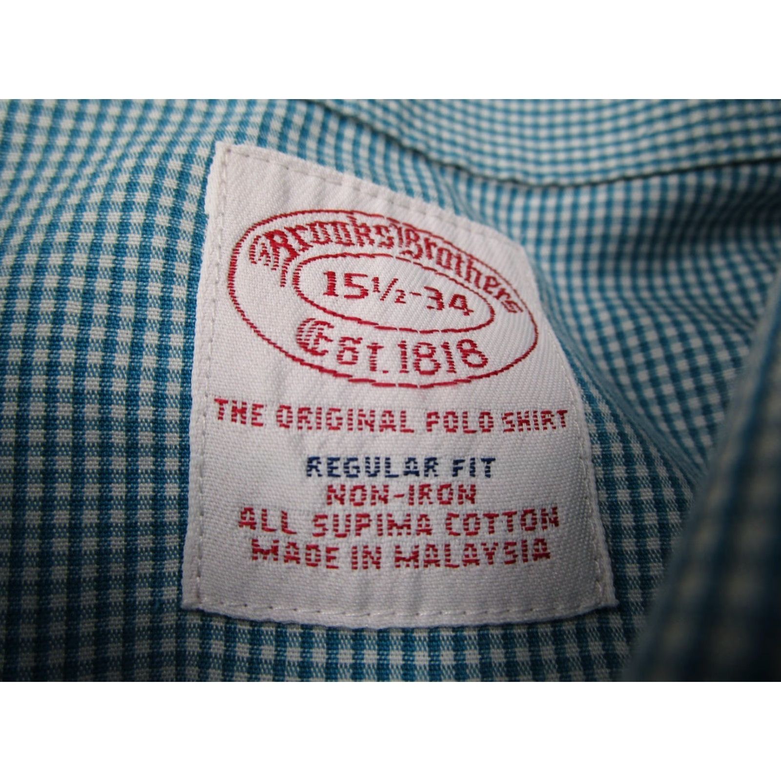 Brooks Brothers VINTAGE Brooks Brothers Dress Shirt Mens 15.5 34 Long Sleeve Green Check Business Casual Workwear 2010s Size 34R - 3 Thumbnail