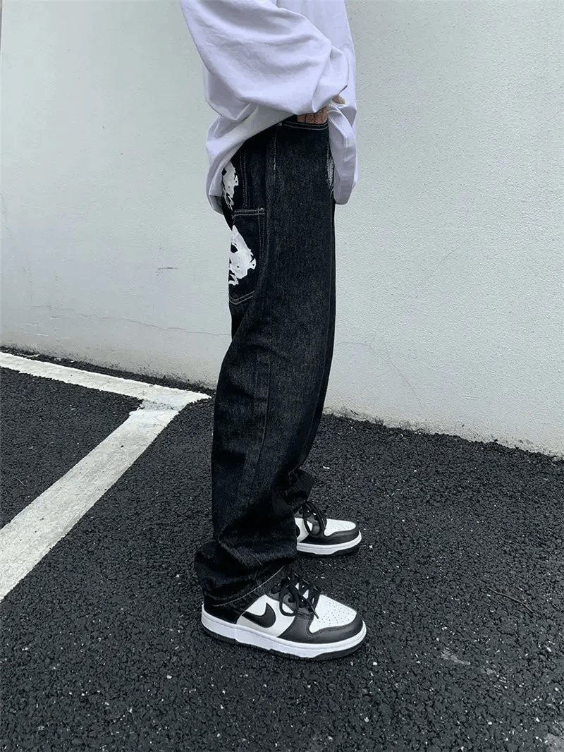Japanese Brand × Jean FACES Graphic Black Streetwear Denim Jeans Size US 32 / EU 48 - 6 Thumbnail