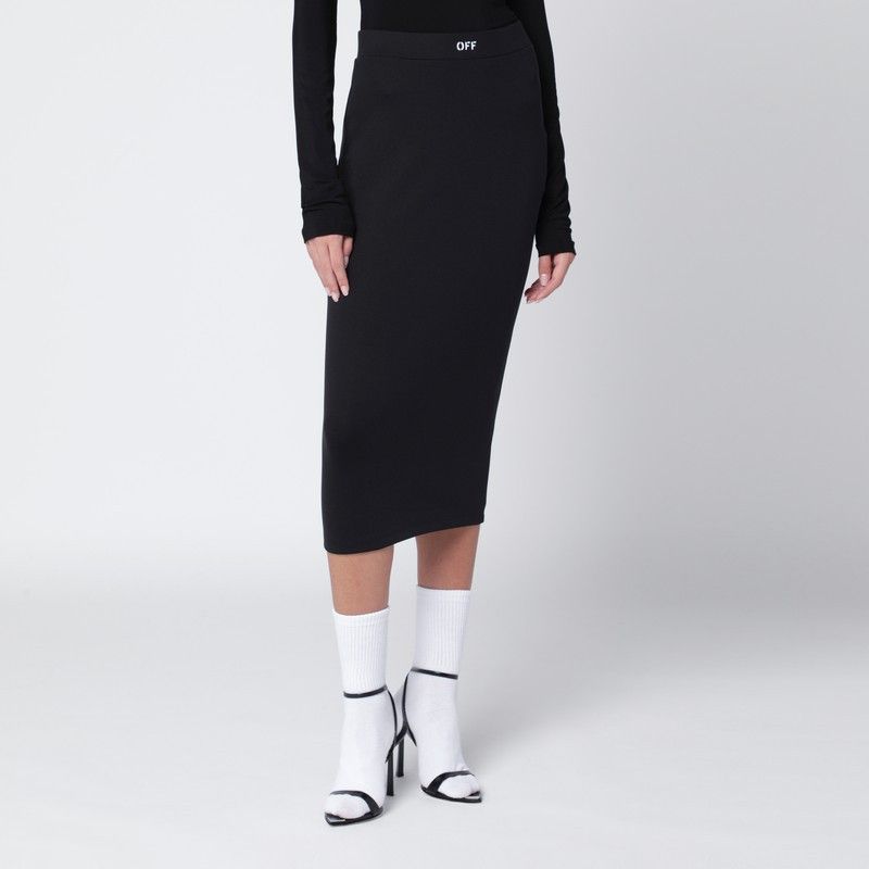 Off-White Off-White Black Pencil Skirt With Off Logo Size 26" / US 2 / IT 38 - 1 Thumbnail