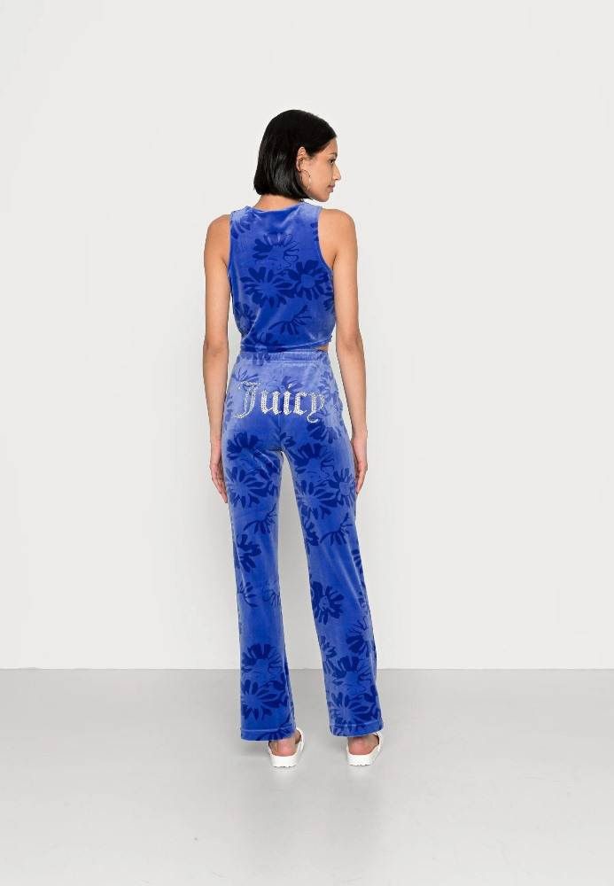 Juicy Couture Juicy Couture Tina Daisy Flowers Velour Track Pants Size XL Size 38" / US 16 / IT 52 - 1 Thumbnail