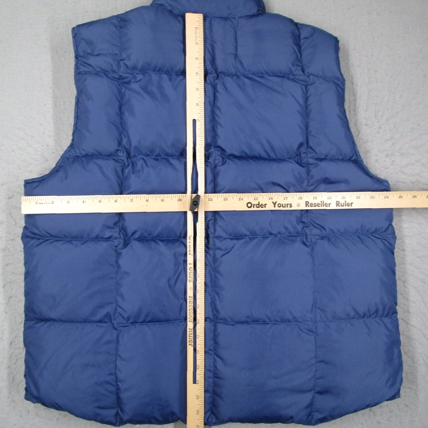 Lands' End VINTAGE Lands' End Vest Puffer Goose Down Quilted Snap Front Stand-Up Collar Blue L 44 Chest Casual Men Size US L / EU 52-54 / 3 - 6 Thumbnail