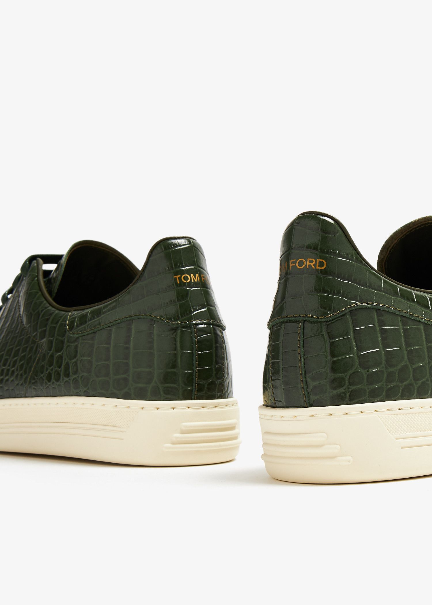 Tom Ford o1w1db10225 J1098 Warwick Low-Top Sneakers in Green Size US 12 / EU 45 - 3 Thumbnail
