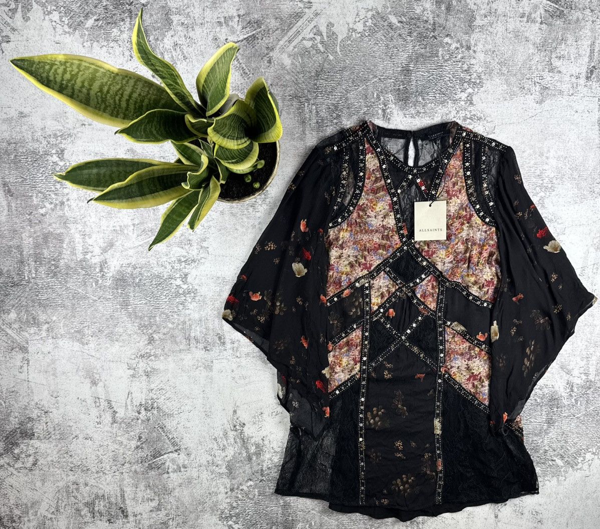 Allsaints AllSaints Lucia Kora Dress Viscose US 6 UK 10 NEW Floral Button Design Tunic Size M / US 6-8 / IT 42-44 - 1 Thumbnail