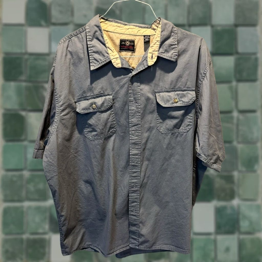 Wrangler Wrangler Shirt Mens Size 3XL Teal Button Down Short Sleeve Size US XXL / EU 58 / 5 - 1 Thumbnail