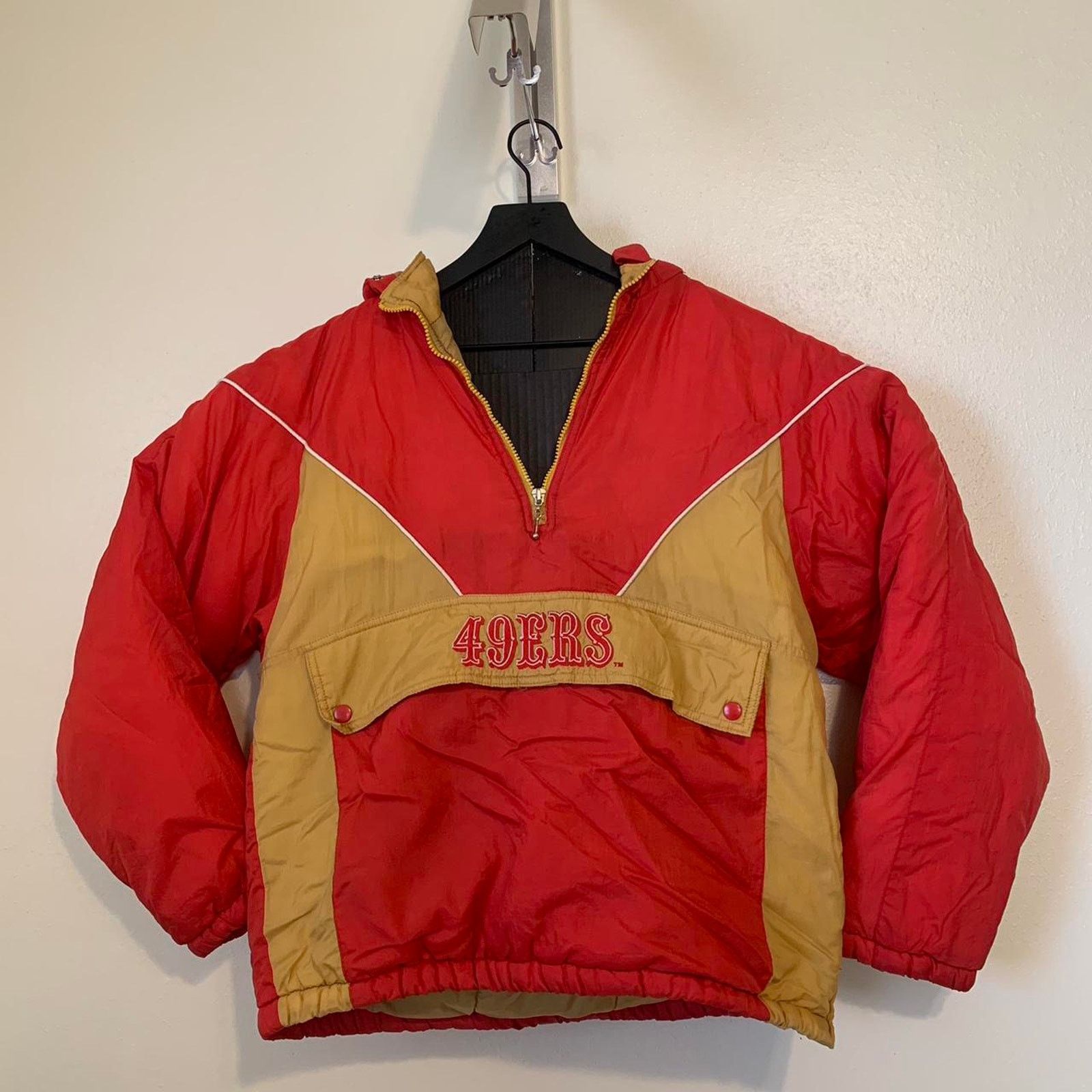 NFL Vintage San Francisco 49ers Hooded Puffer Jacket Size US S / EU 44-46 / 1 - 1 Thumbnail