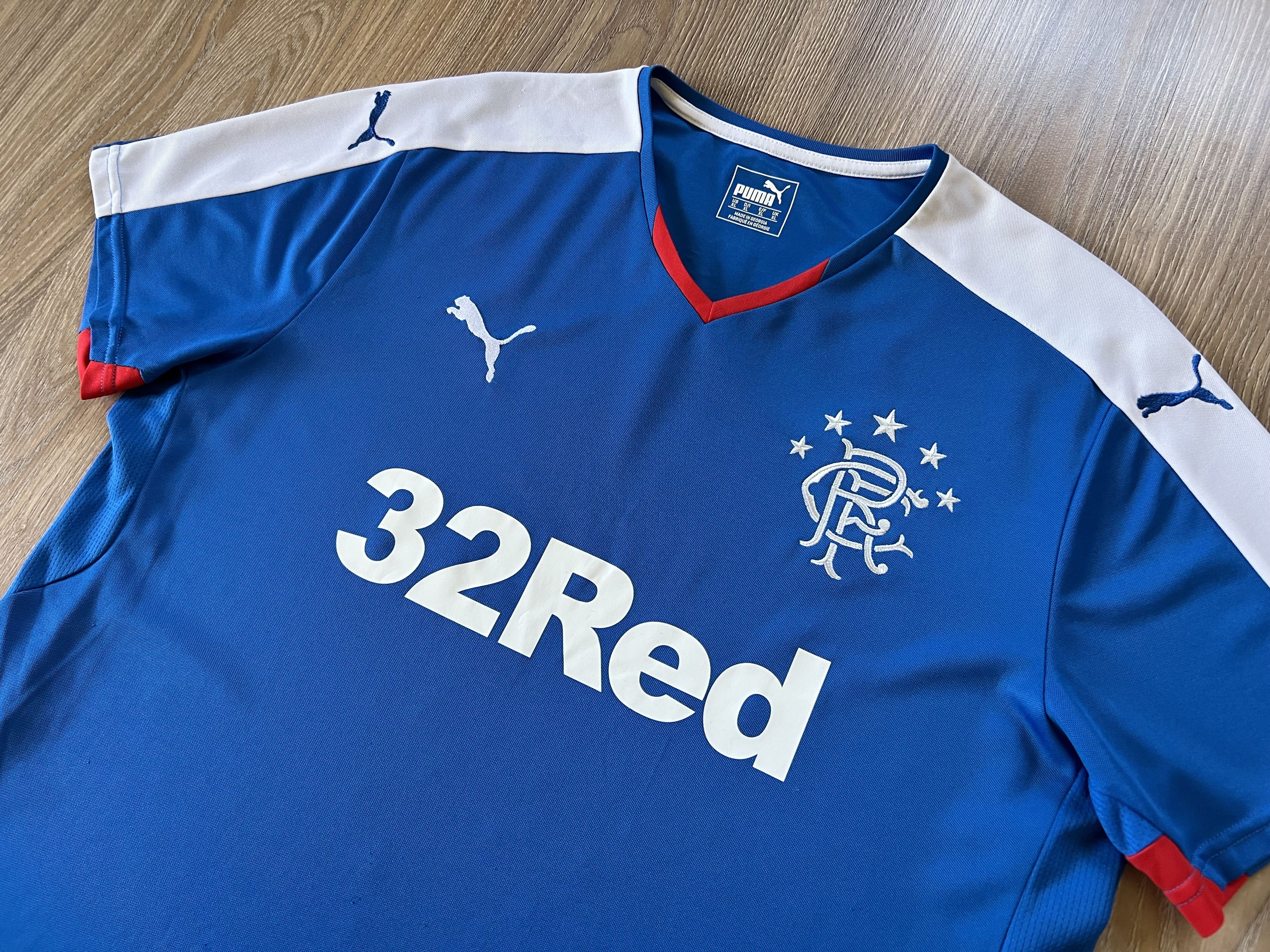 Puma × Vintage Vintage Puma Rangers Home Football Shirt 2015-2016 Size US XL / EU 56 / 4 - 4 Thumbnail