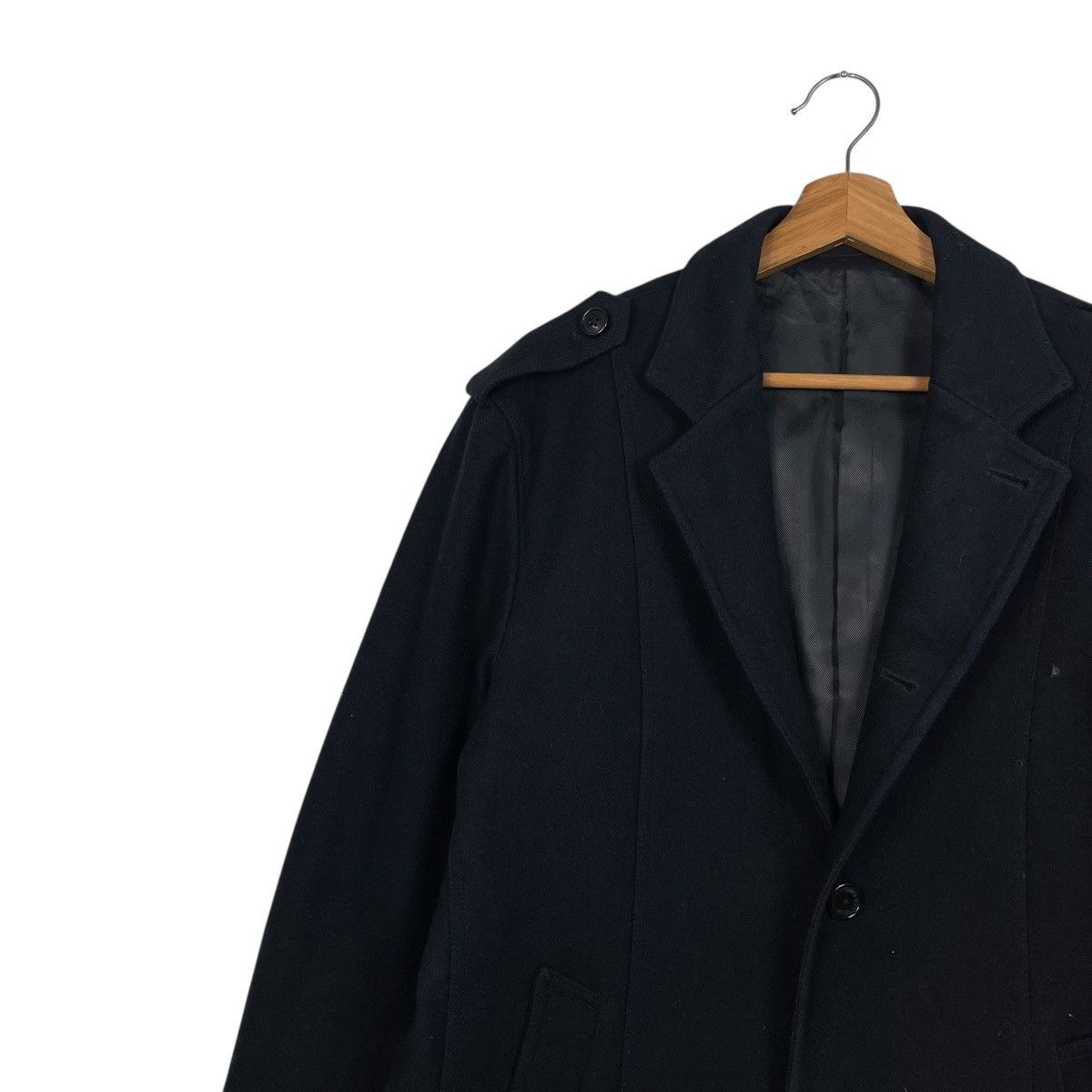 Michel Klein Michel Klein Black Wool Coat Size US M / EU 48-50 / 2 - 6 Thumbnail