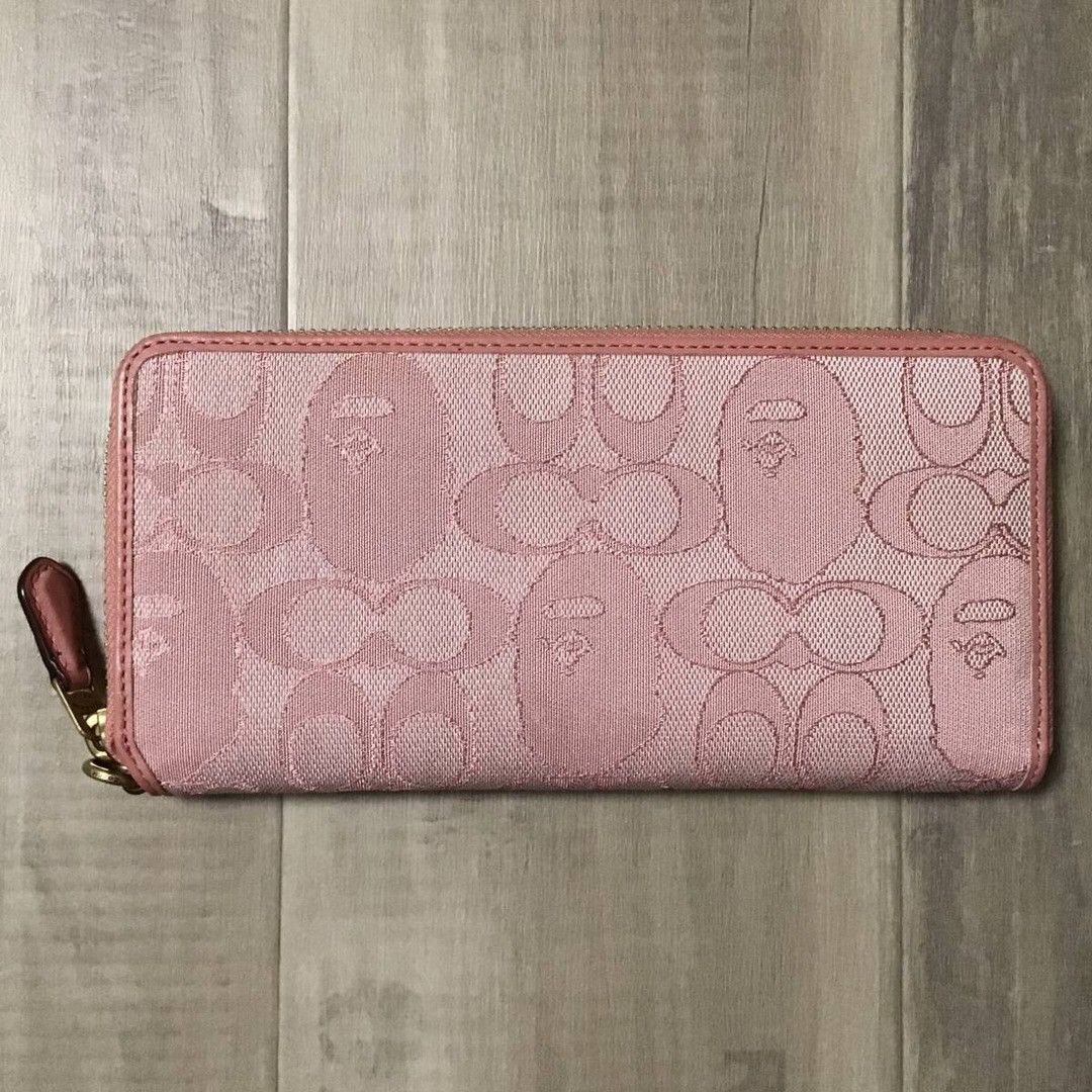 BAPE × Coach Phone Wallet Pink a bathing ape