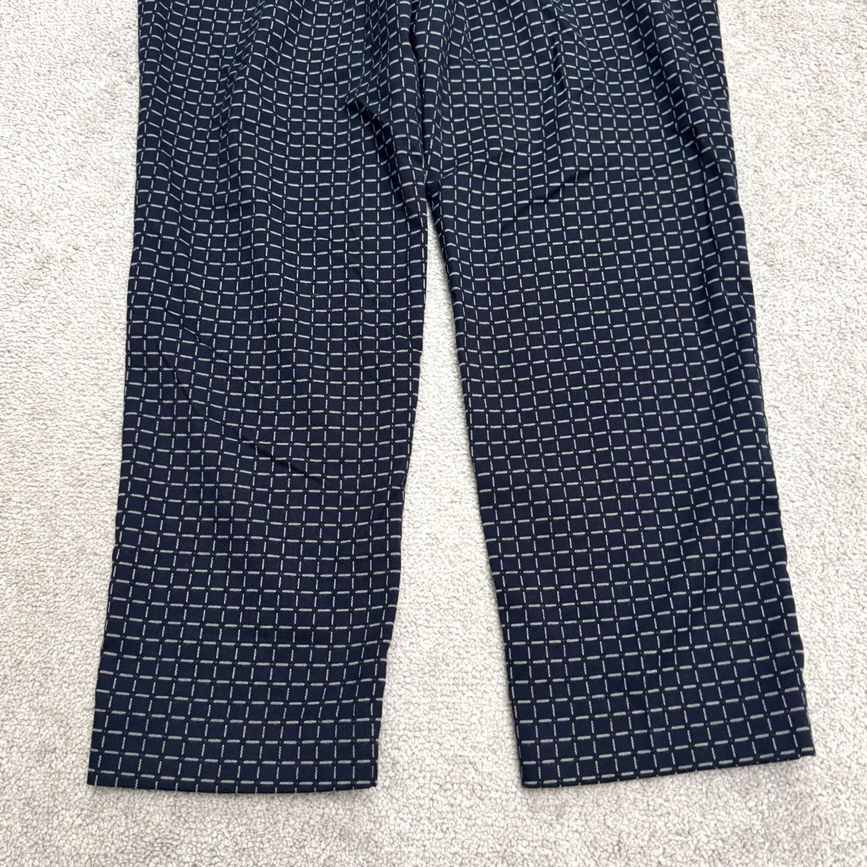 Banana Republic Banana Republic Avery Abstract Straight Leg Ankle Pant Womens 12 Navy Blue Size 34" / US 12 / IT 48 - 3 Thumbnail