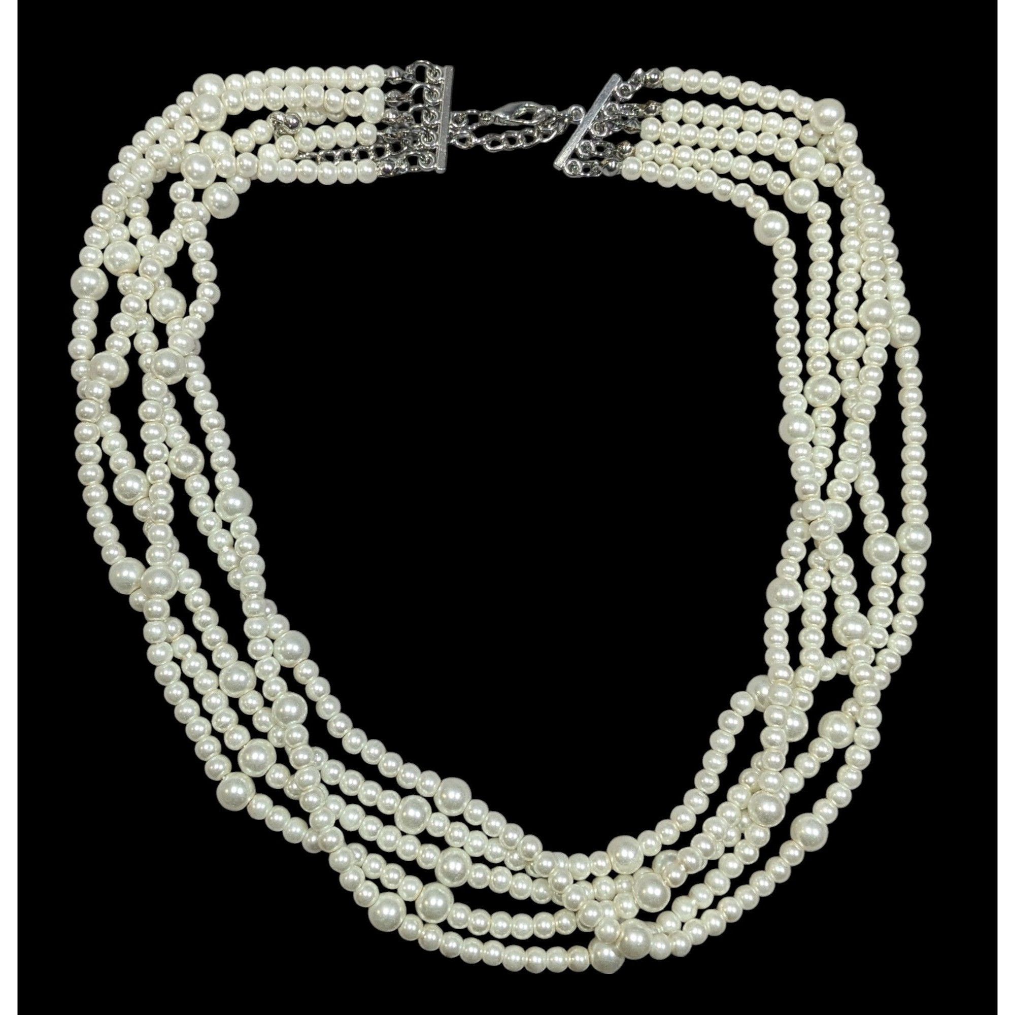Other Elegant Multilayer White Faux Pearl Necklace Size ONE SIZE - 1 Thumbnail