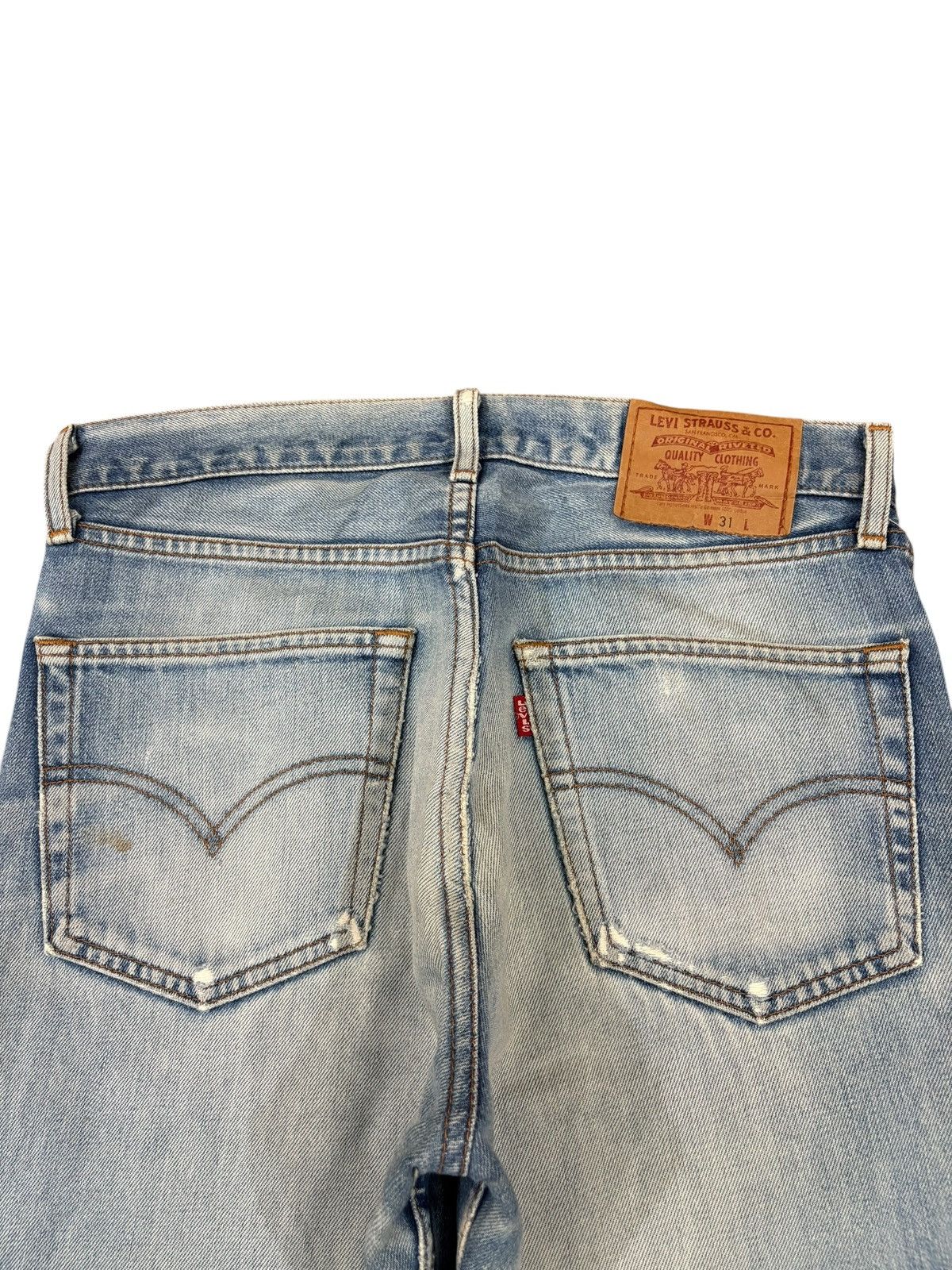 Levi's Vintage 90s Levis Light Wash Distressed Loose Jeans Size US 31 - 8 Thumbnail