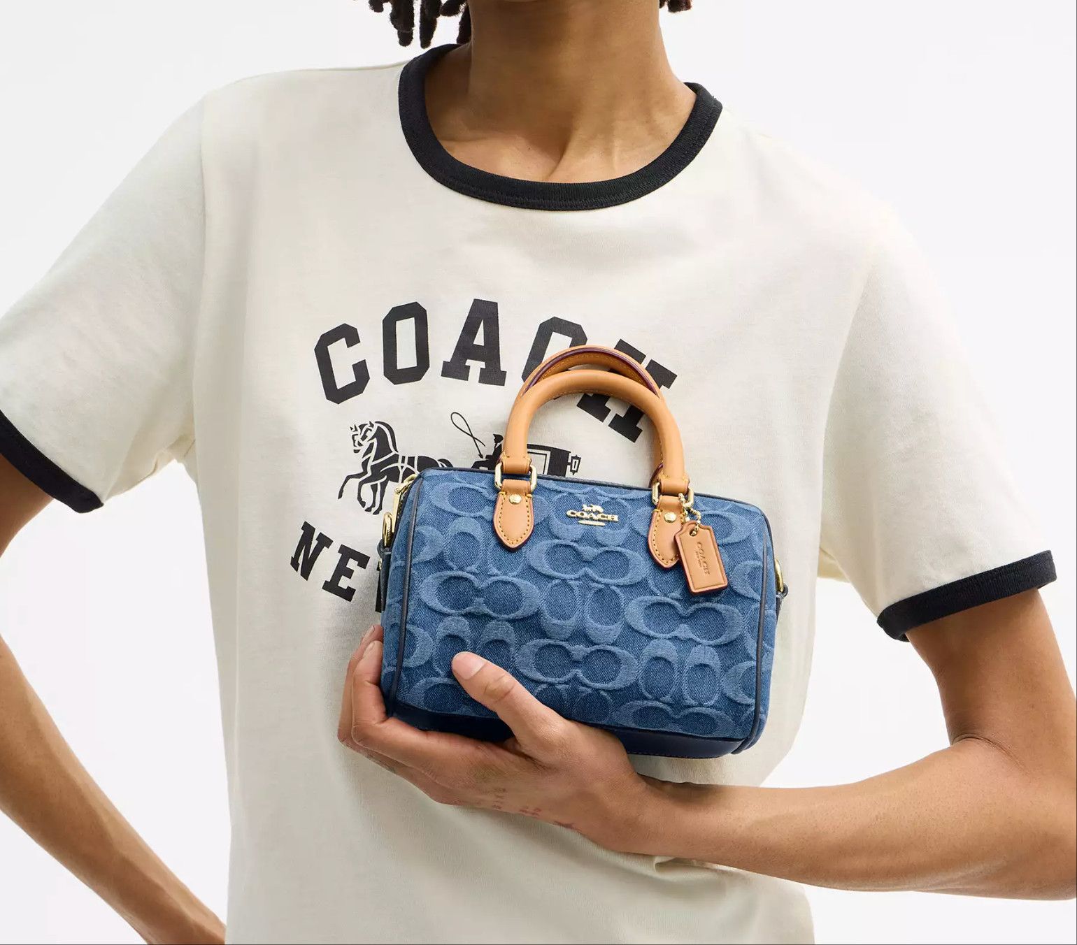 Coach Mini Rowan Crossbody Bag In Signature Denim CDQ36 Size ONE SIZE - 8 Thumbnail