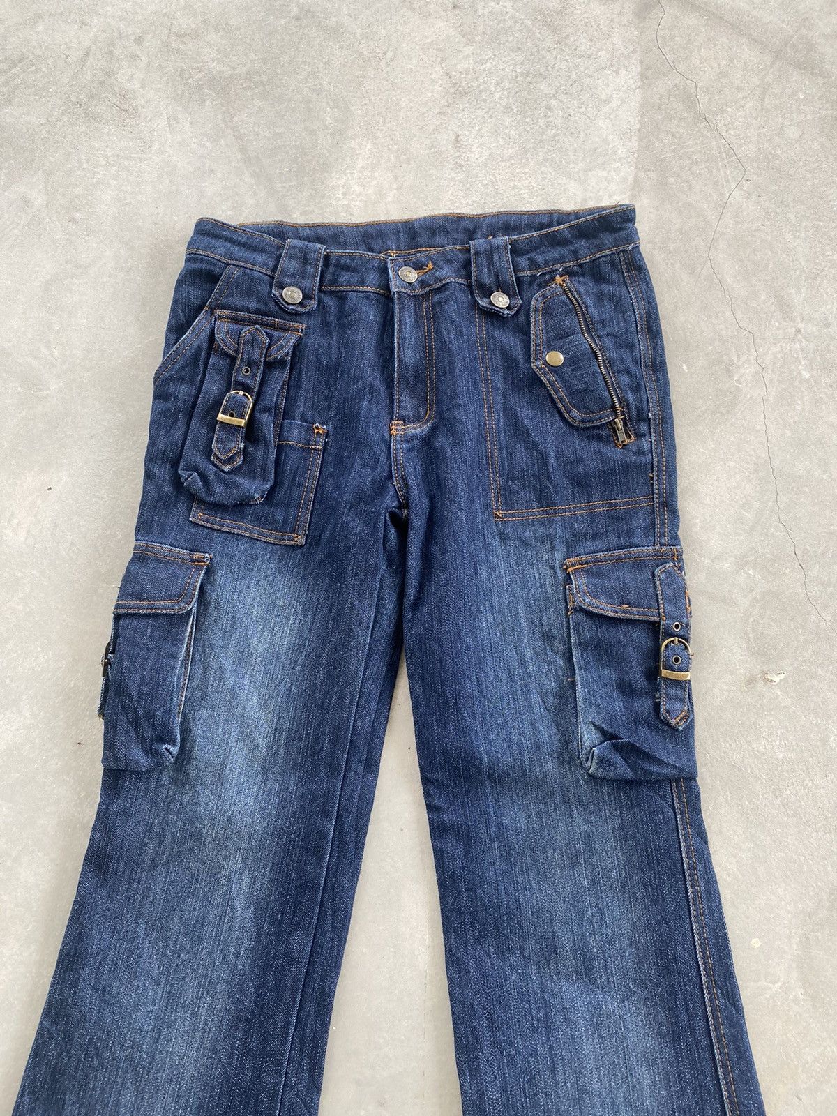 Japanese Brand × Vintage UNBRANDED CARGO JEANS FLARED BOTTOM Size US 31 - 2 Thumbnail