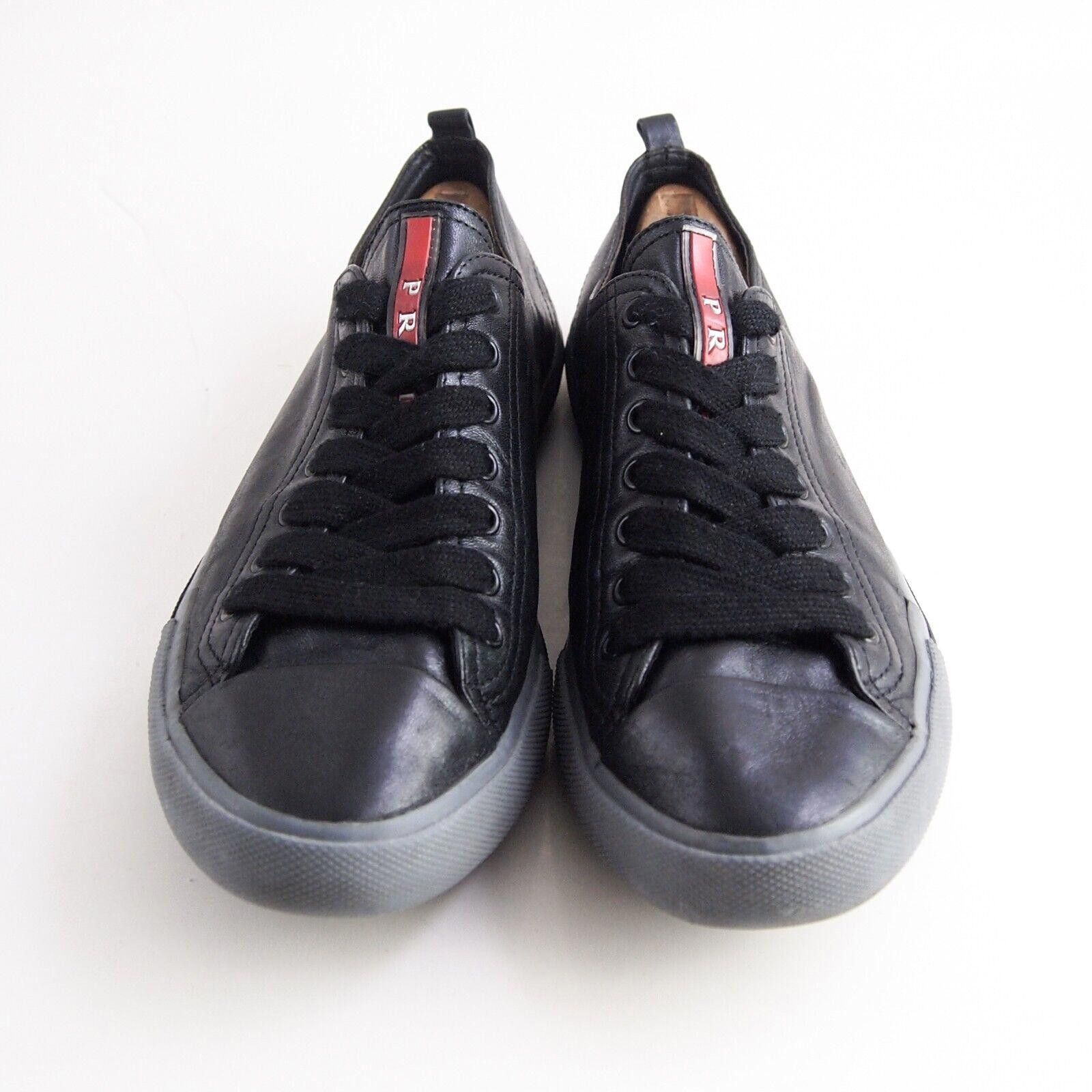 Prada Prada Low Top Sneakers Black Leather Size EU 42 US 9 Size US 9 / EU 42 - 3 Thumbnail