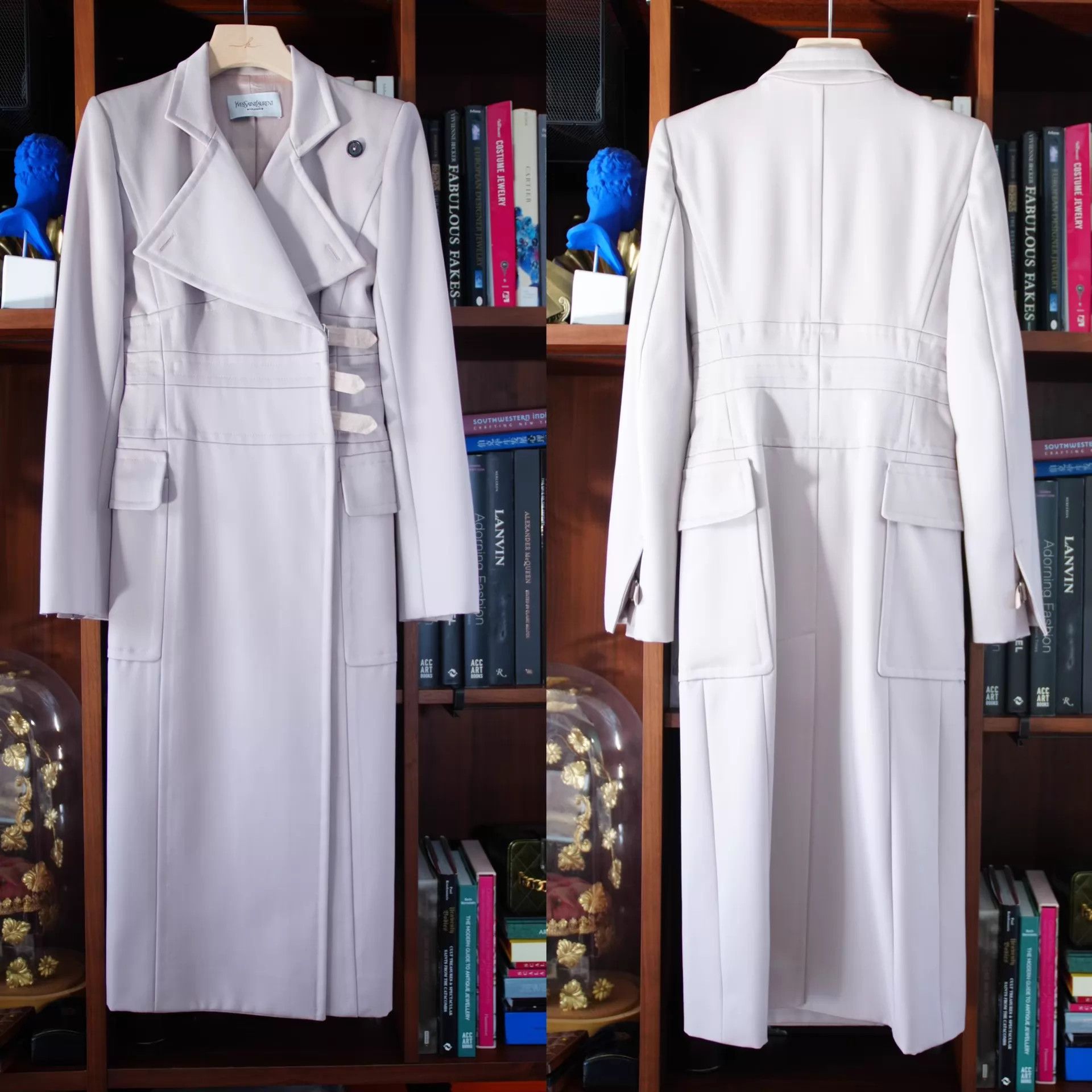 Yves Saint Laurent YSL 2003 Tom Ford Lavender Wool Trench Coat Fr34/XS-S Size XS / US 0-2 / IT 36-38 - 5 Thumbnail